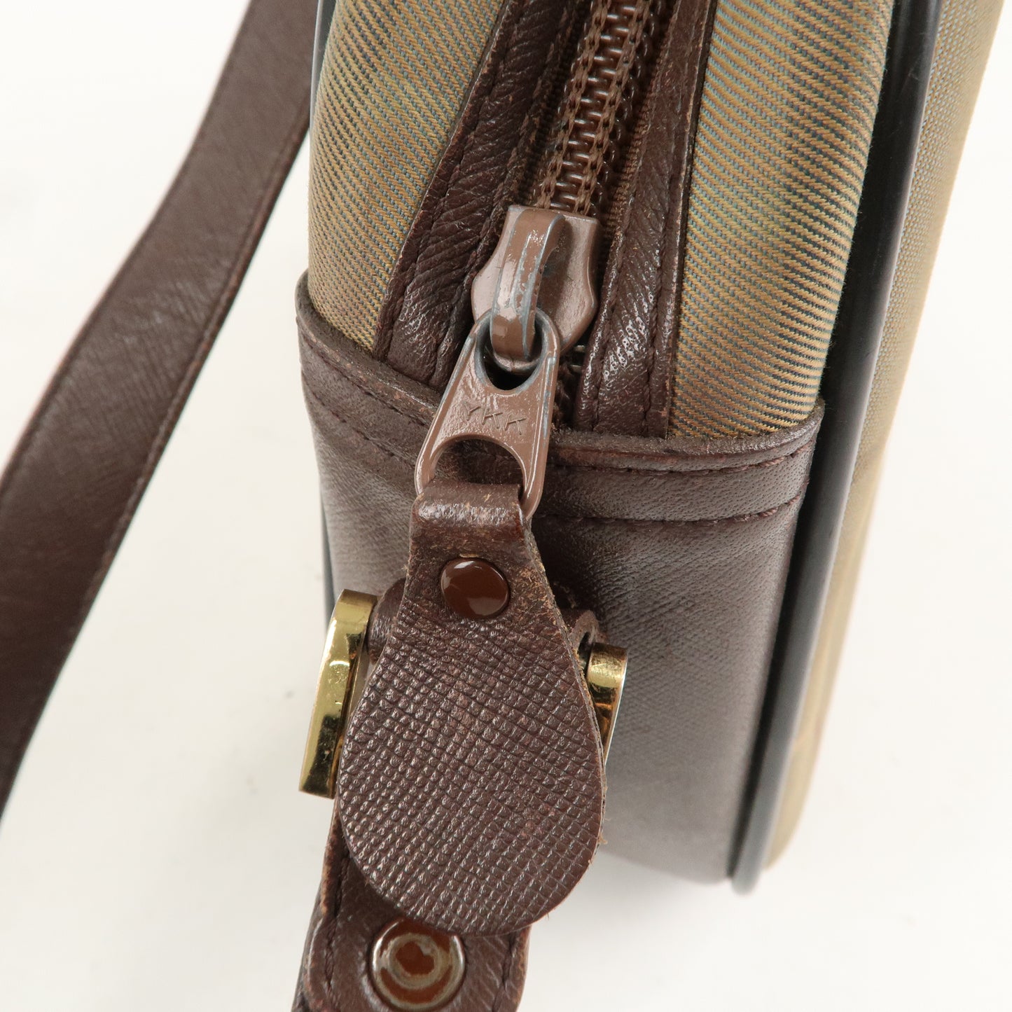 BURBERRY Canvas Leather Shoulder Bag Crossbody Bag Beige Brown