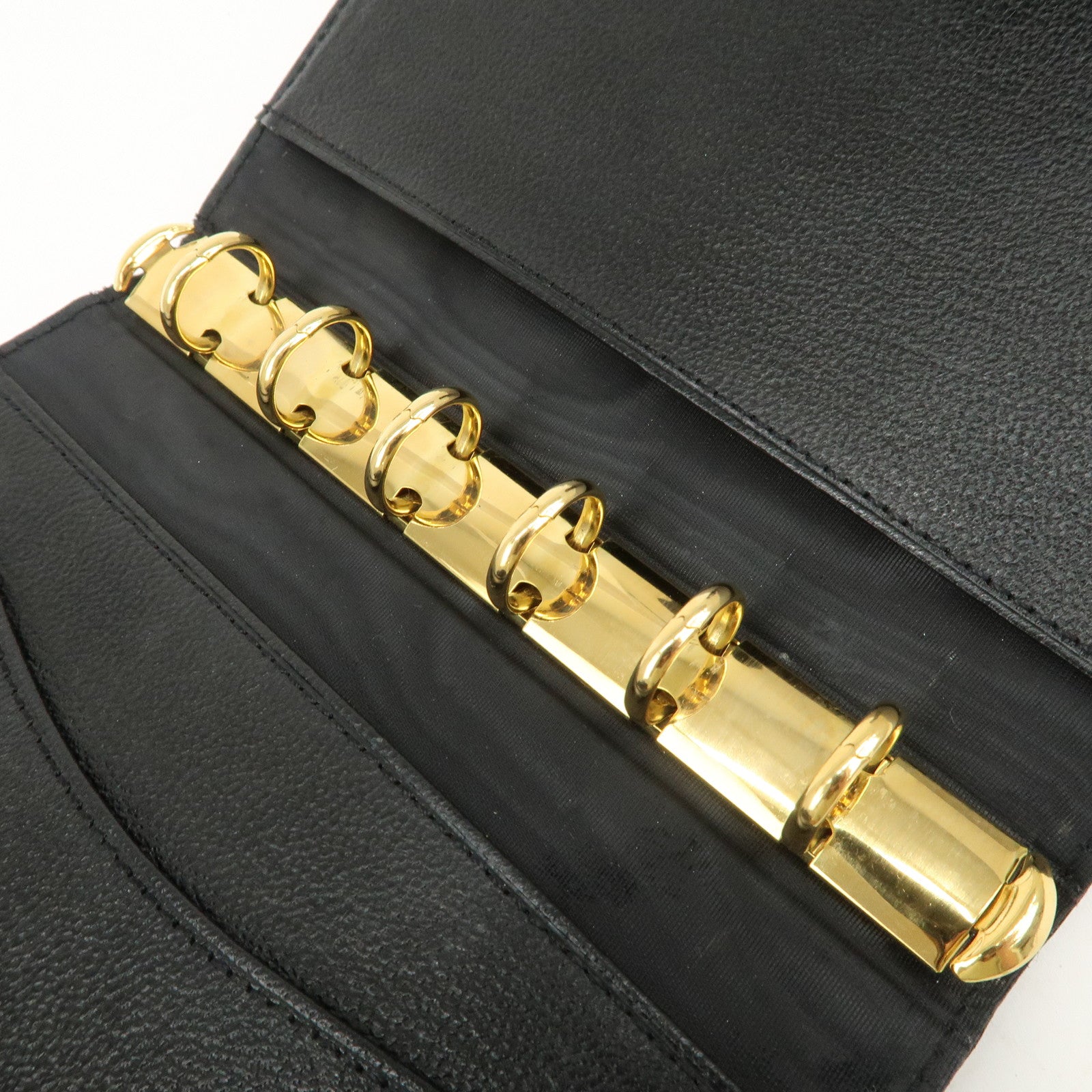 CHANEL COCO Mark Leather Agenda Cover Planner Cover Black Used