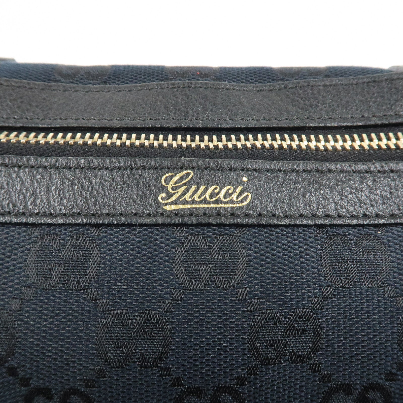 GUCCI Abbey GG Canvas Leather Mini Boston Bag Black 130942 Used