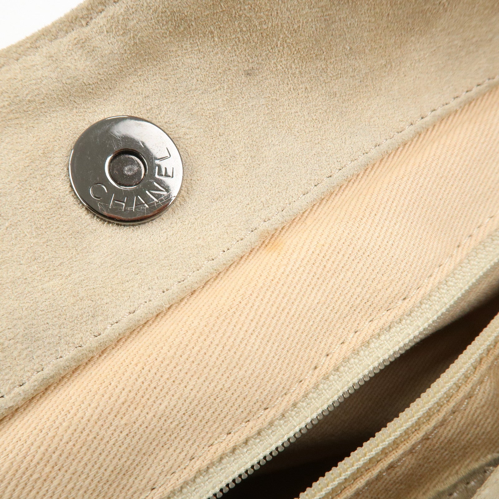 CHANEL COCO Mark Camellia Canvas Suede Tote Bag Black A21385 Used