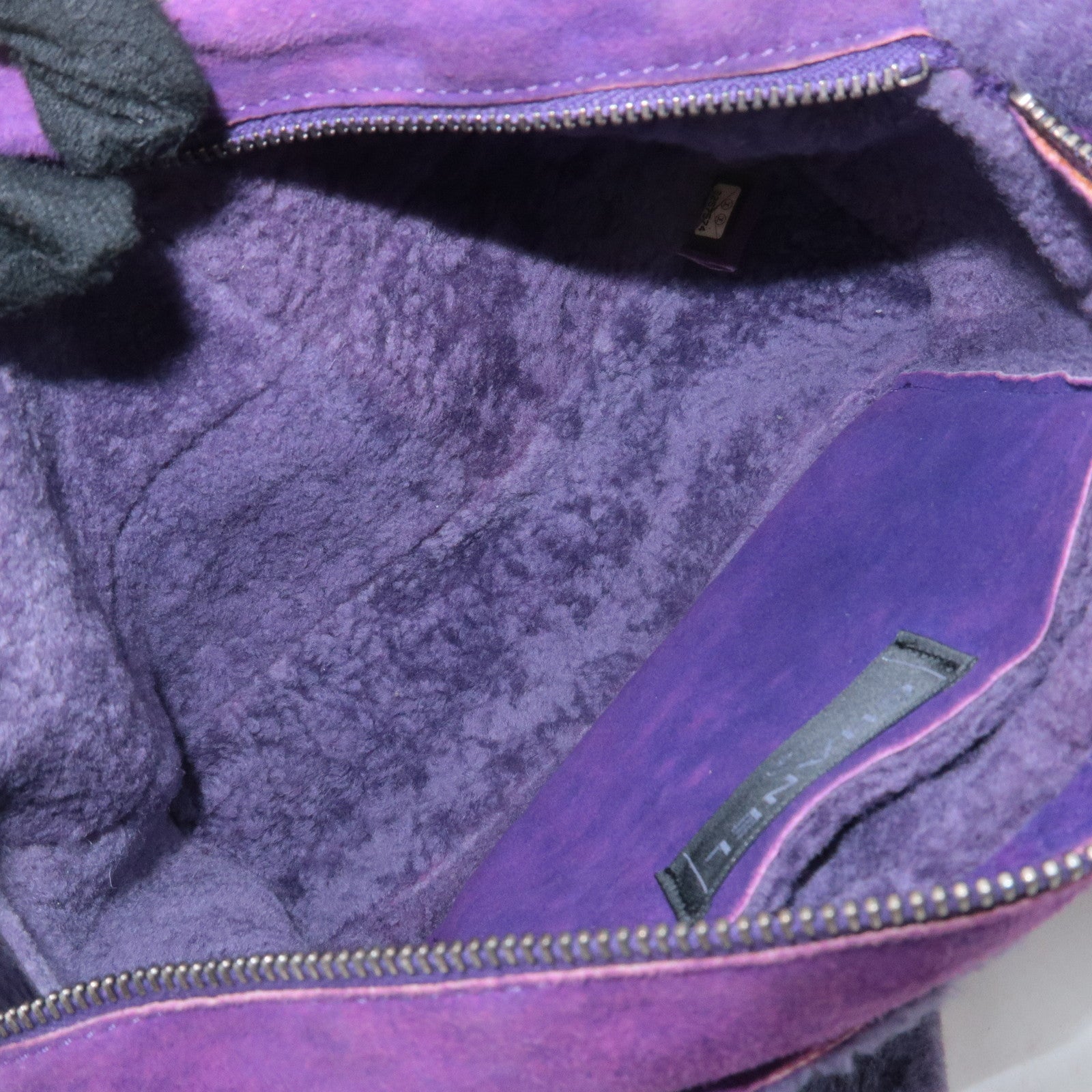 CHANEL COCO Mark Chocolate Bar Suede Mouton Shoulder Bag Purple Used