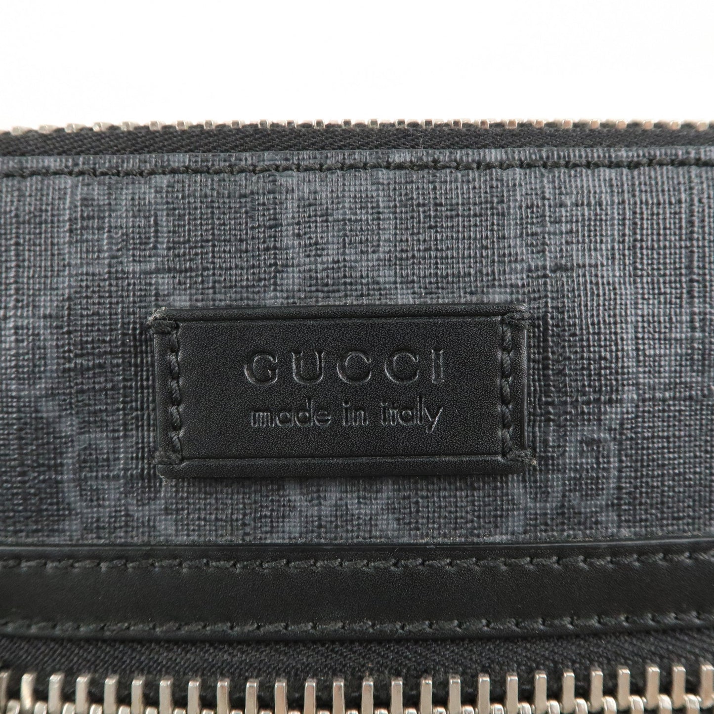 GUCCI GG Supreme Leather Small Messenger Bag Black Gray 523599