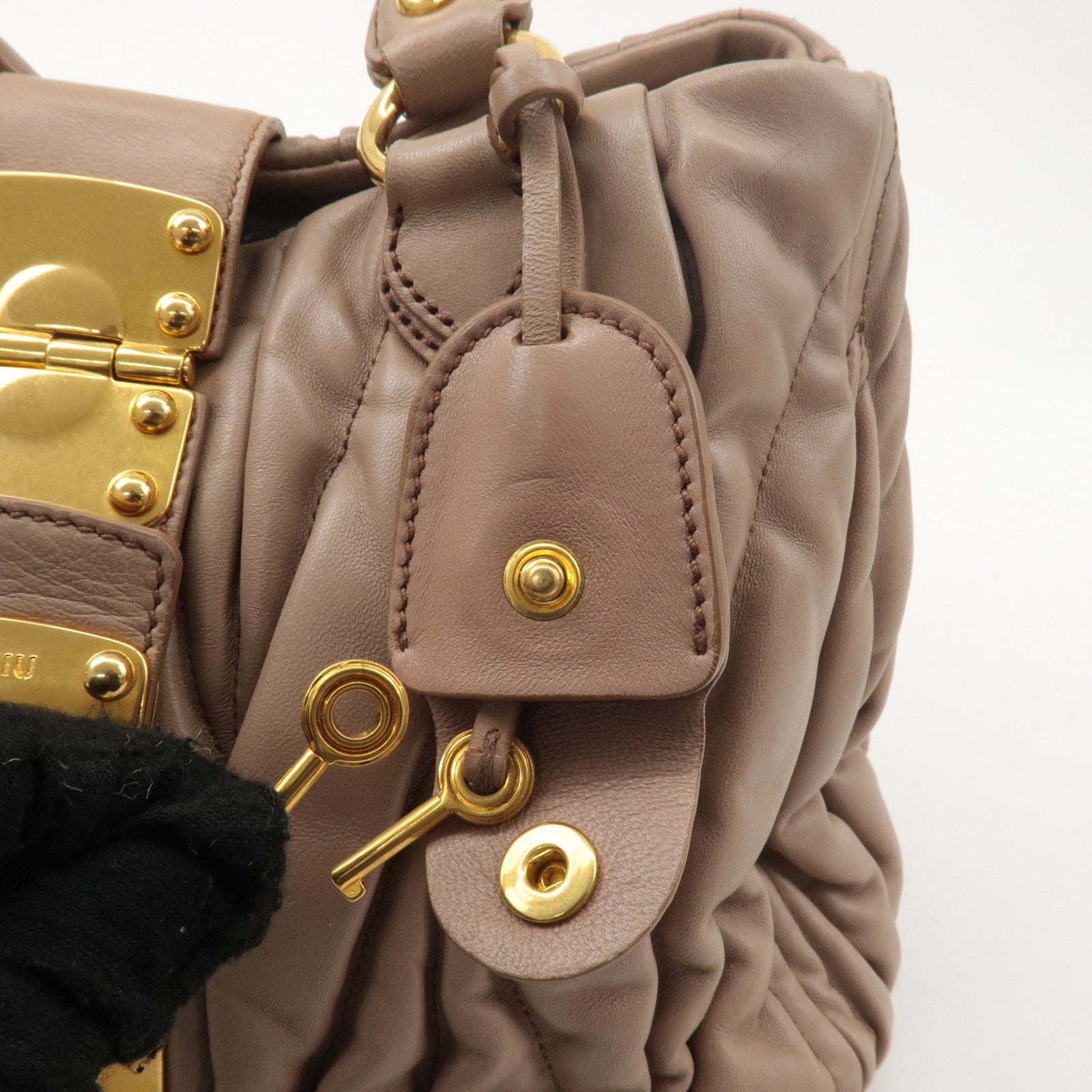 miu miu 2Way Shoulder Bag 197 Brown Leather ref.358609