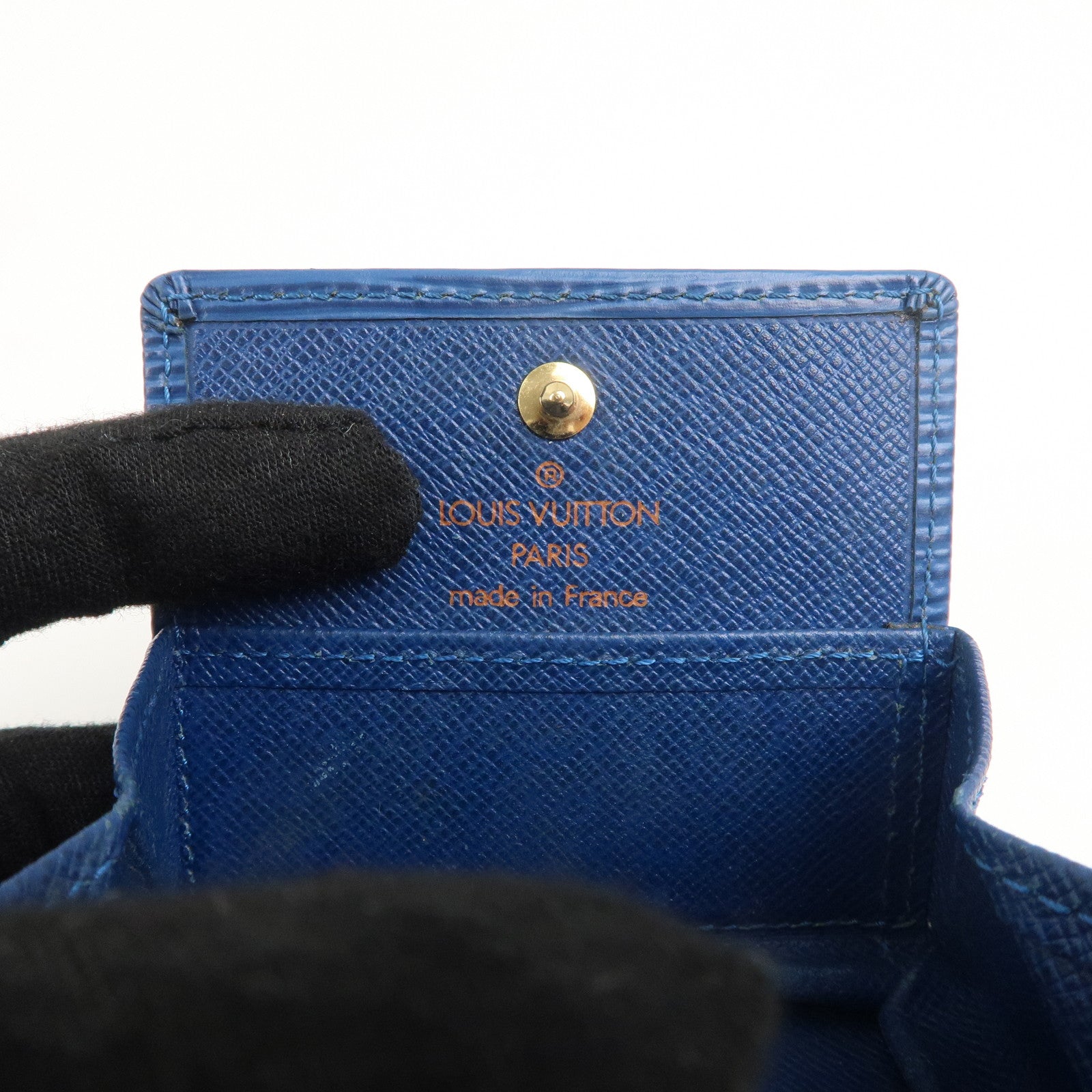 Louis Vuitton Epi Porte Monnaie Bowatt CoinCase Toledo Blue M63695