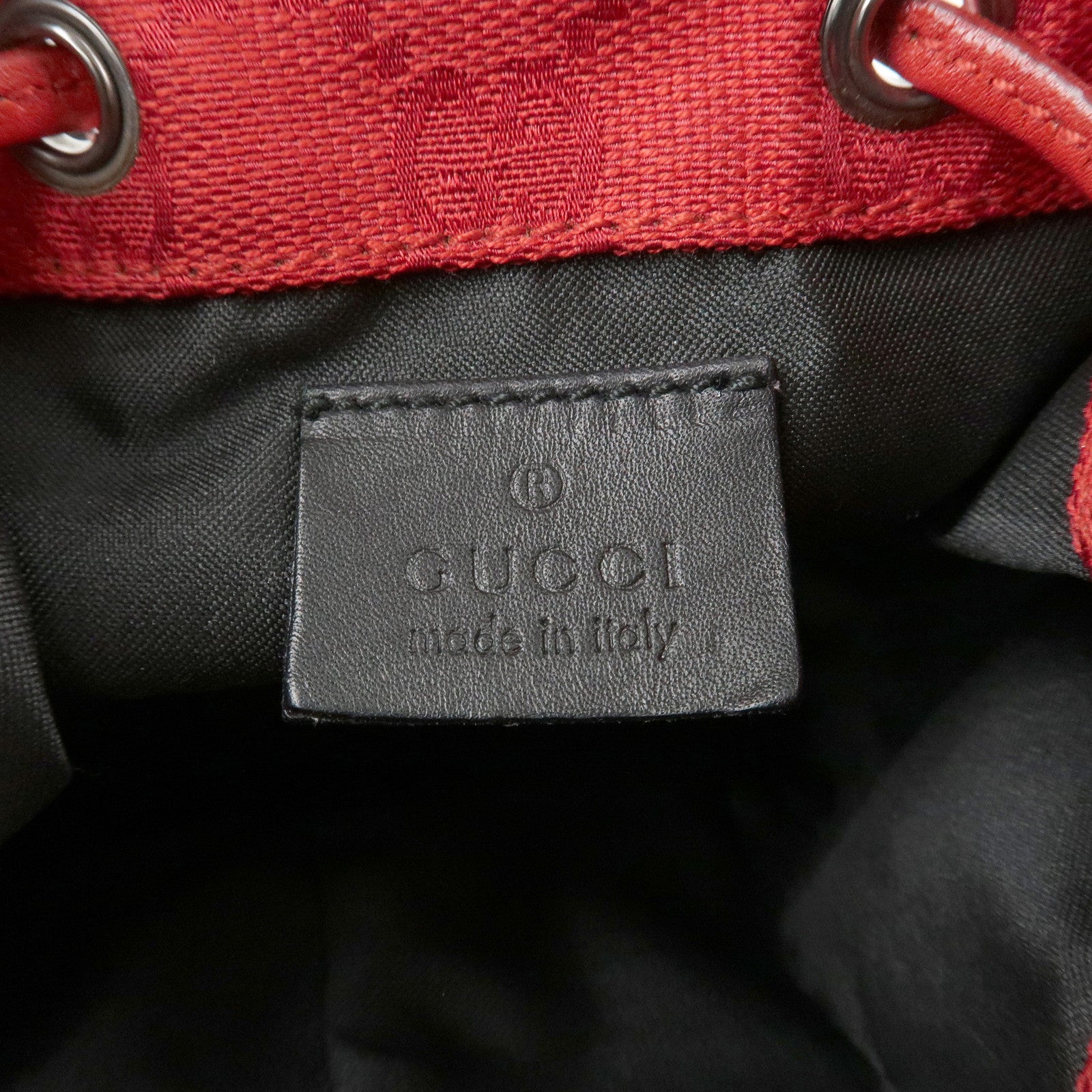 GUCCI GG Canvas Leather Drawstring Pouch Hand Bag 039.0973 Used