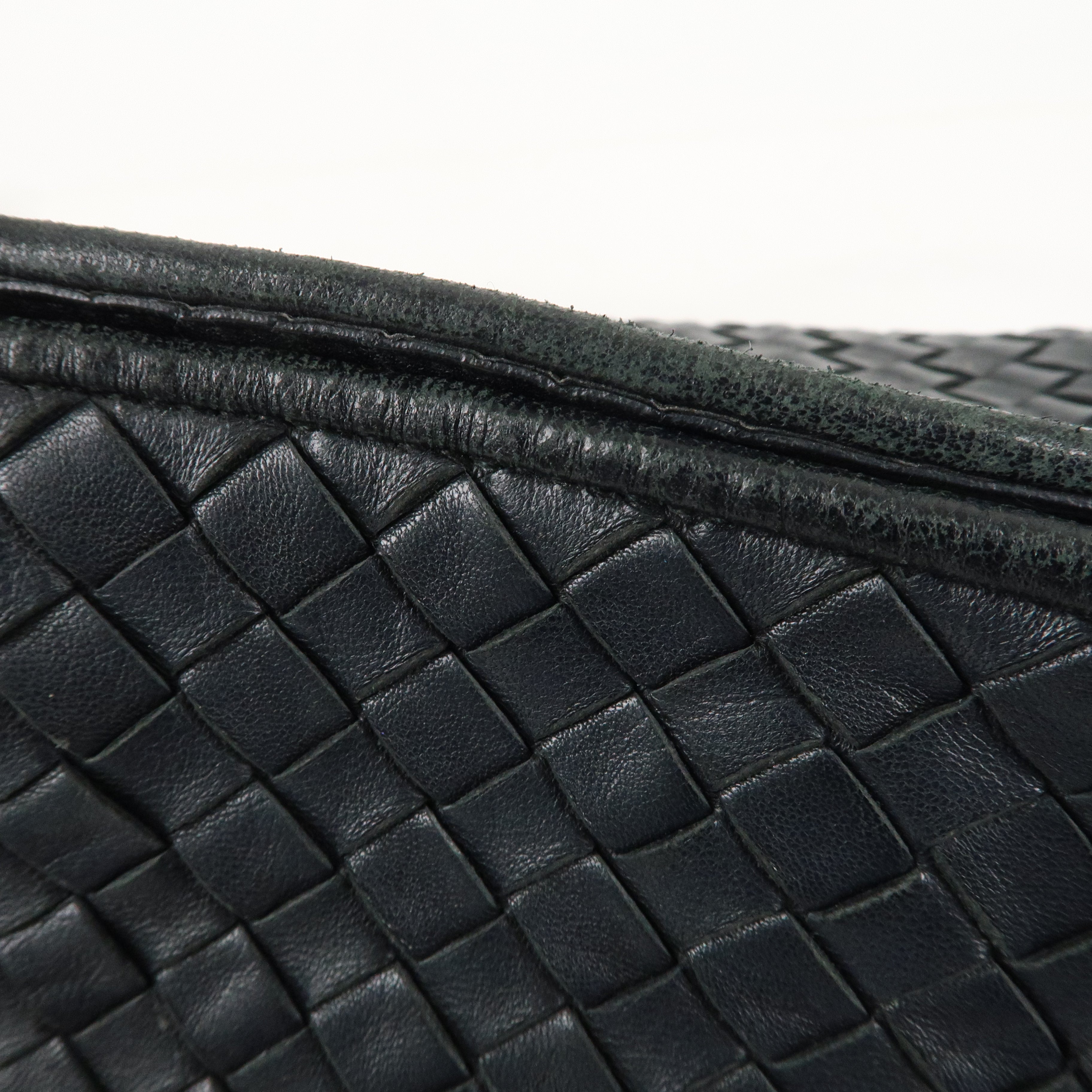 BOTTEGA VENETA Intrecciato Leather Tote Bag Black 222322