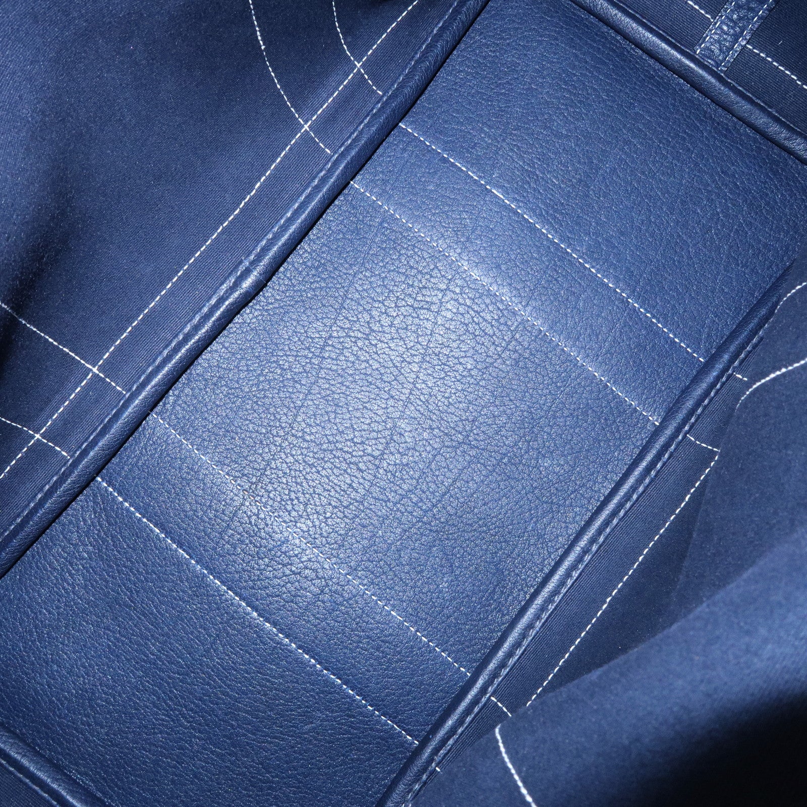 HERMES Toile Officier Leather Garden Party Tote Bag I Stamped Used