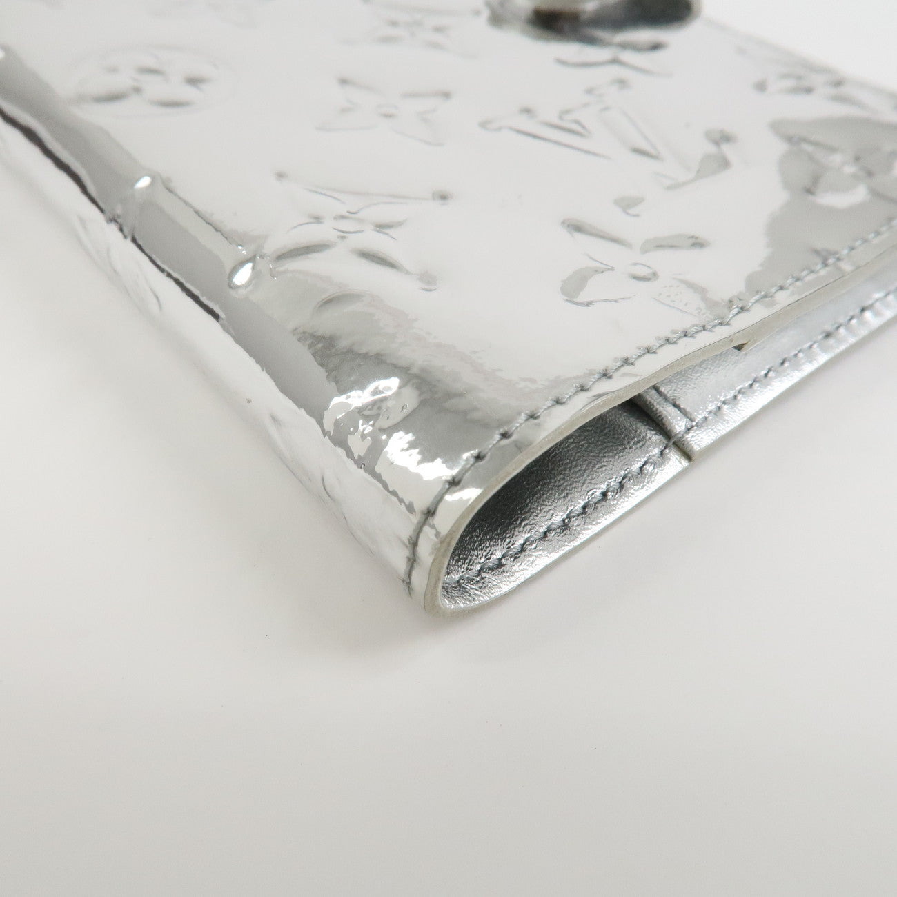 Louis Vuitton Monogram Miroir Agenda PM Planner Cover Argent R20963