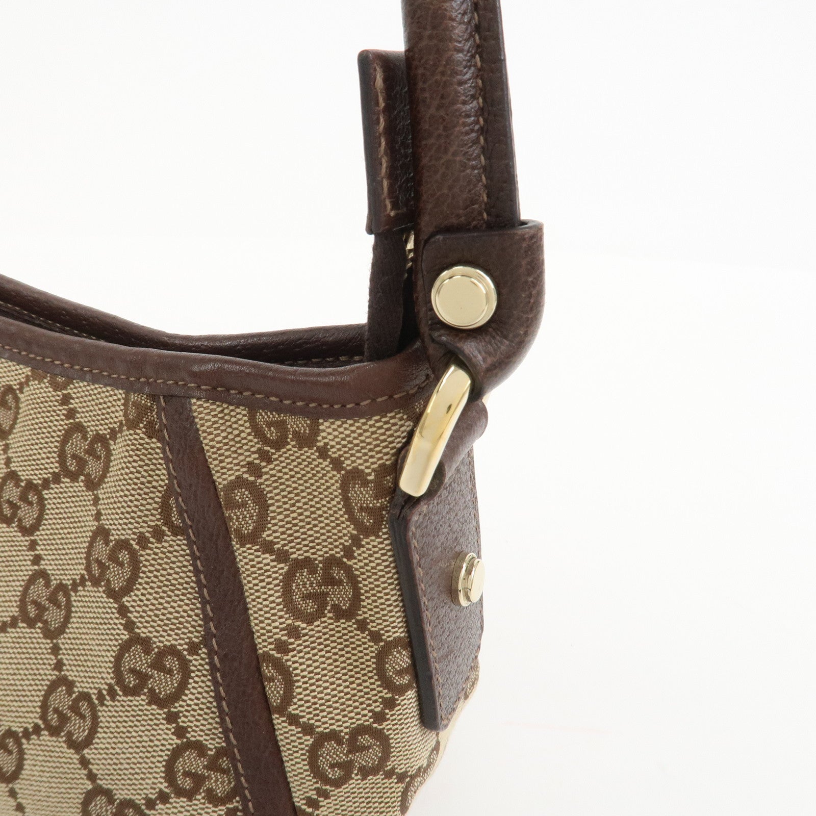 GUCCI Abbey GG Canvas Leather Shoulder Bag Hand Bag Beige 130939