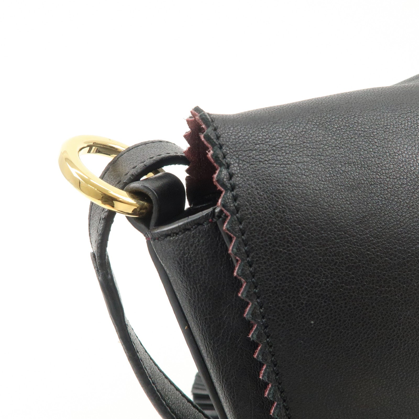 LOEWE Anagram Leather Tassel 2Way Shoulder Bag  Black 315.82.E29 Used