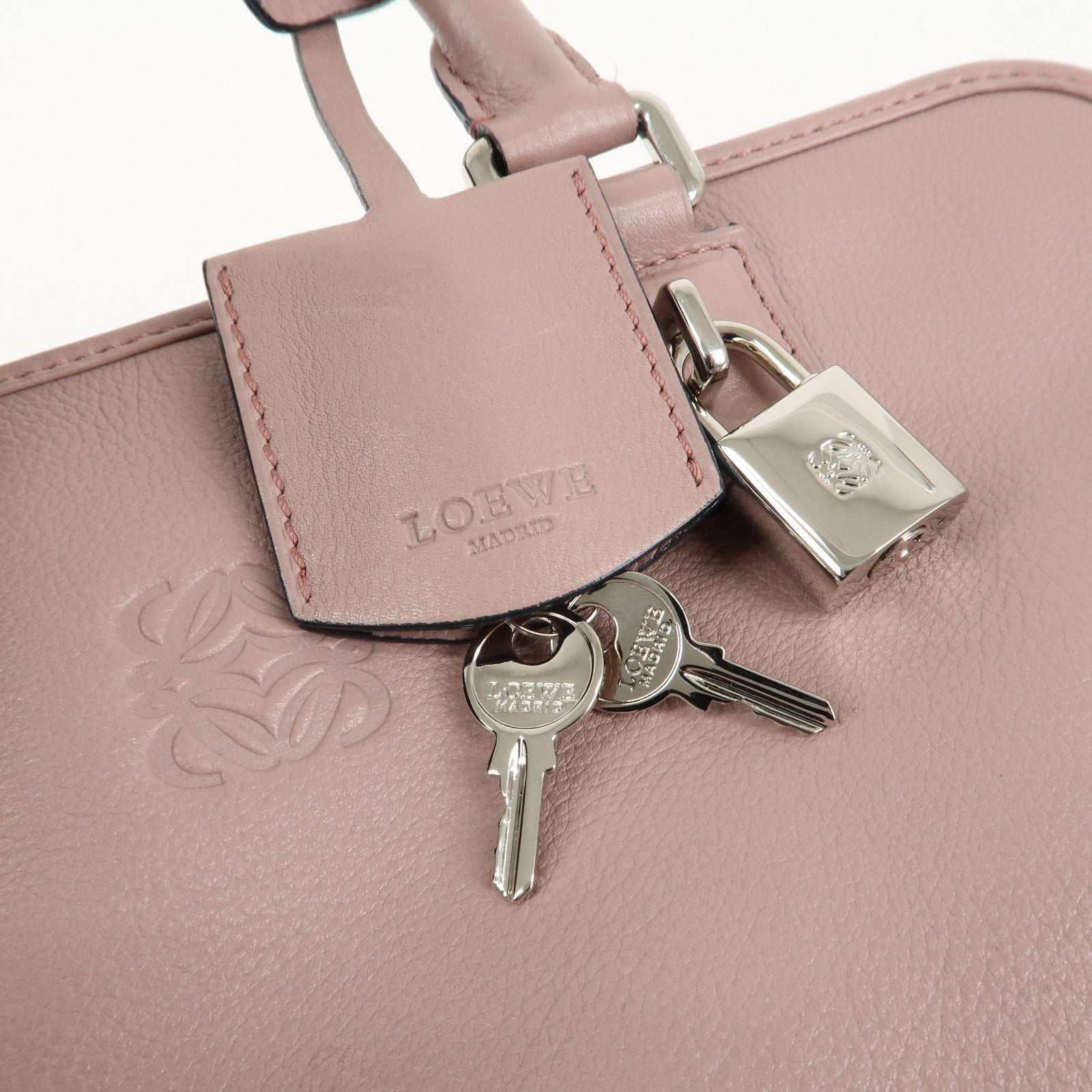 LOEWE Anagram Leather Amazona 28 Hand Bag Small Bag Lavender