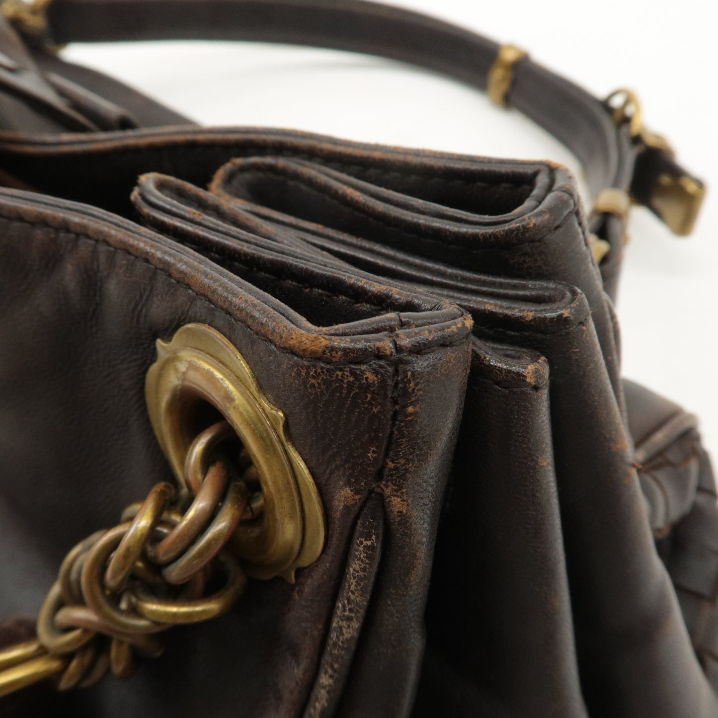 BOTTEGA VENETA Intrecciato Leather Hand Shoulder Bag Brown 162114