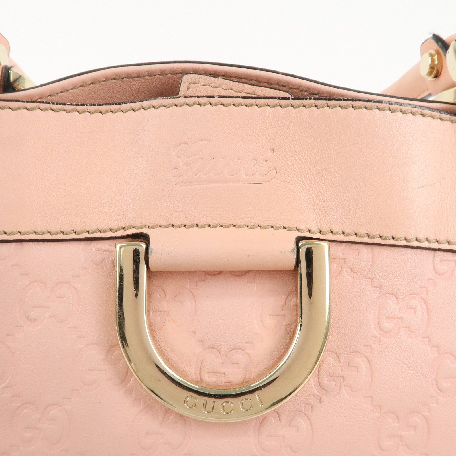 GUCCI Guccissima Abbey Leather Tote Bag Pink 211983