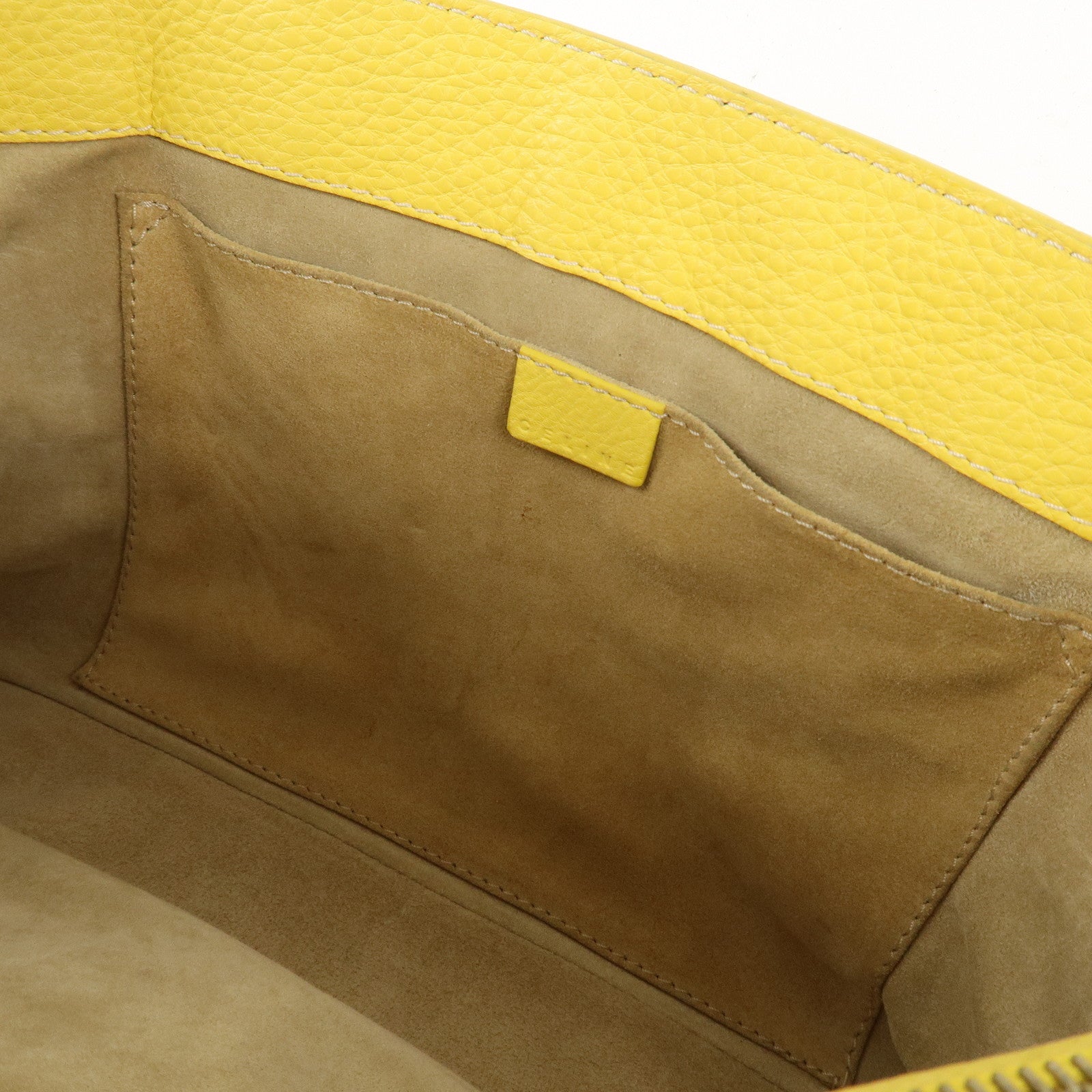 CELINE Leather Boogie Bag Hand Bag Tote Bag Yellow Gold HDW Used