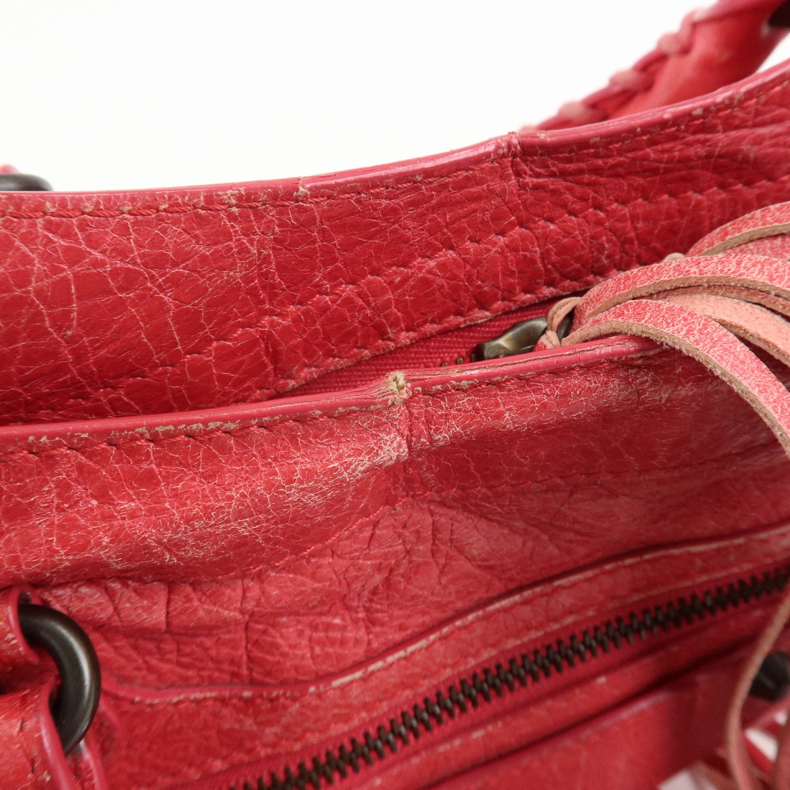 BALENCIAGA The Town Leather 2Way Hand Bag Red 240579 Used