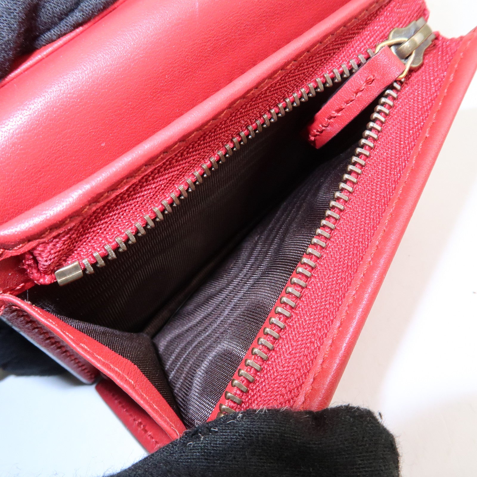 GUCCI Interlocking G GG Supreme Cherry Compact Wallet 476050 Used