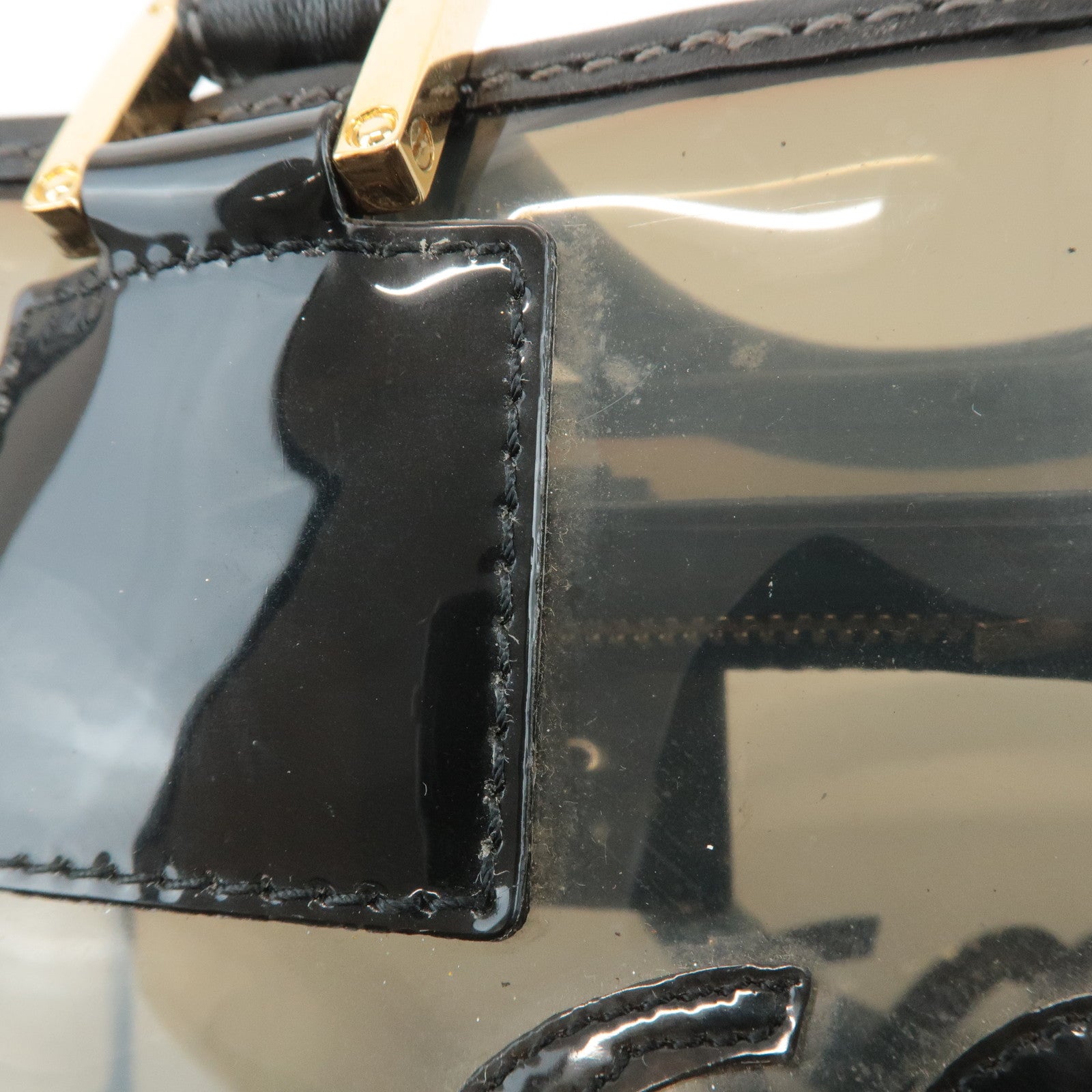 LOEWE Anagram Vinyl Leather Amazona 28 Clear Black Hand Bag