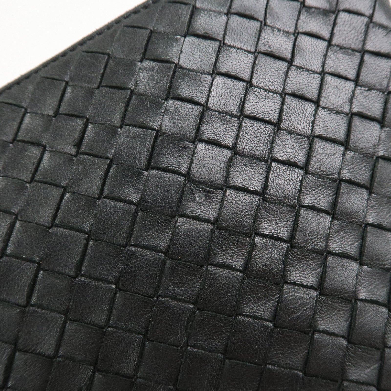 BOTTEGA VENETA Intrecciato Leather Clutch Bag Black