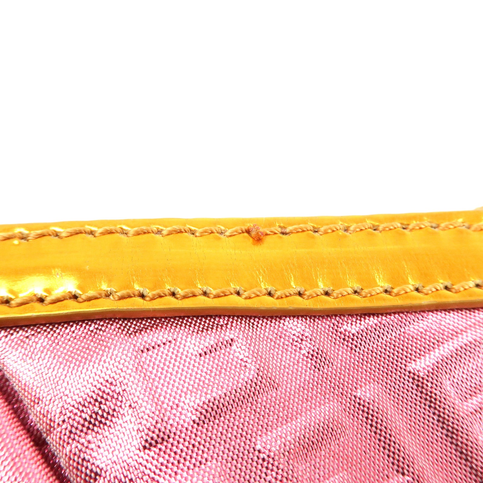 FENDI Zucchino PVC Patent Leather Shoulder Bag Hand Bag Pink Gold