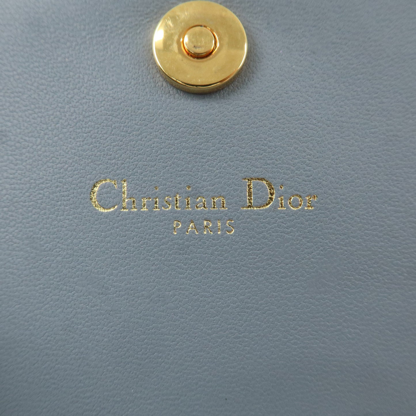 Christian Dior Cannage Leather Caro Bi-fold Wallet Light Blue