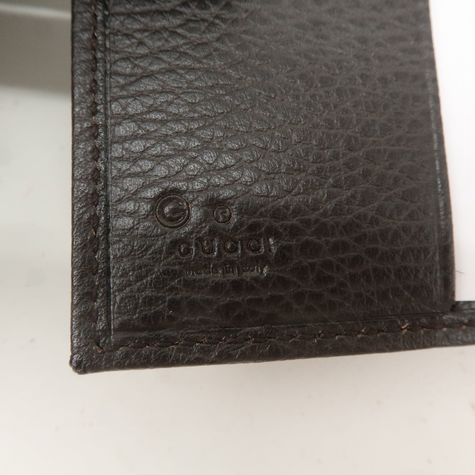 GUCCI Bamboo GG Canvas Leather Double Hook Bifold Wallet 335970