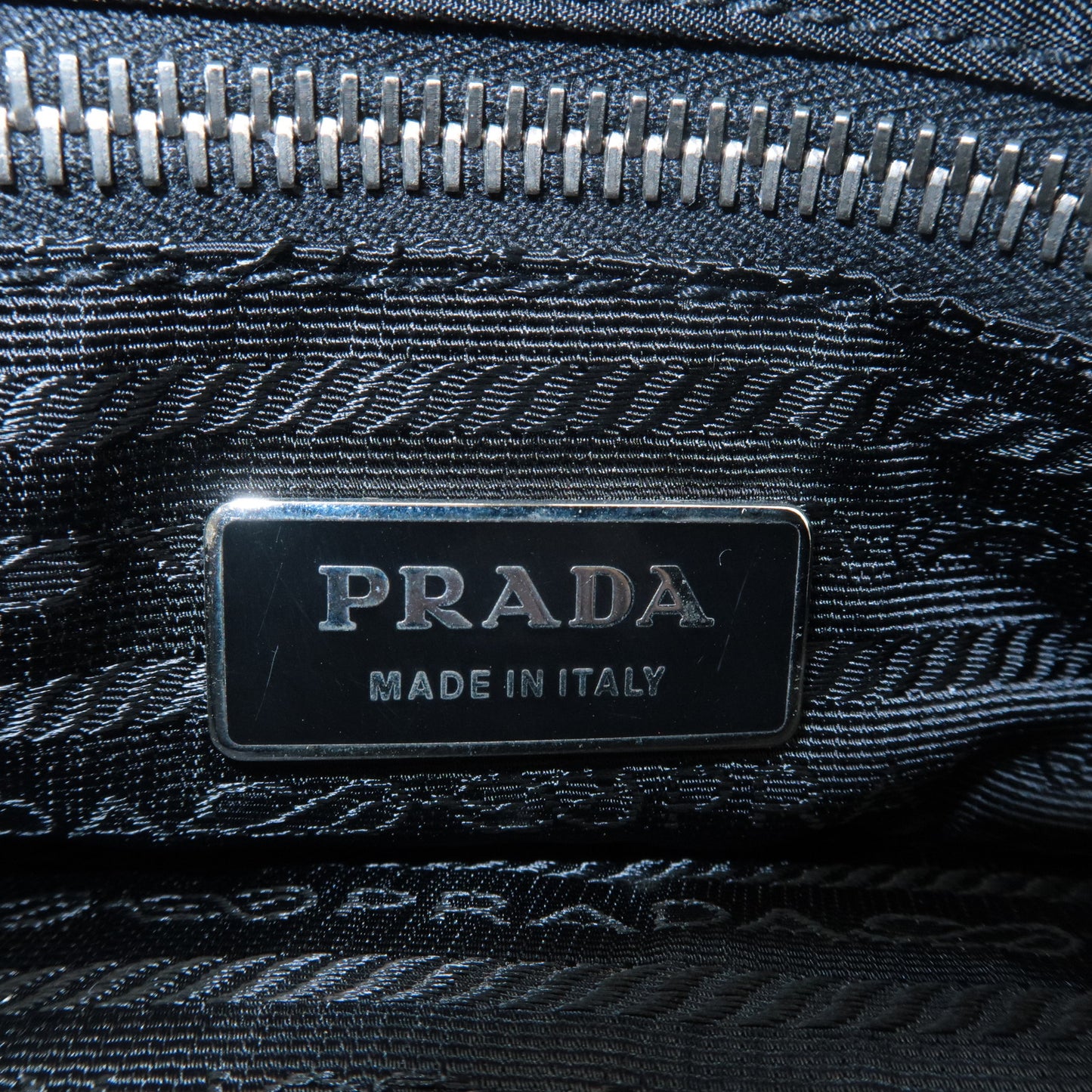 PRADA Nylon Leather Tote Bag Hand Bag Black BR2166