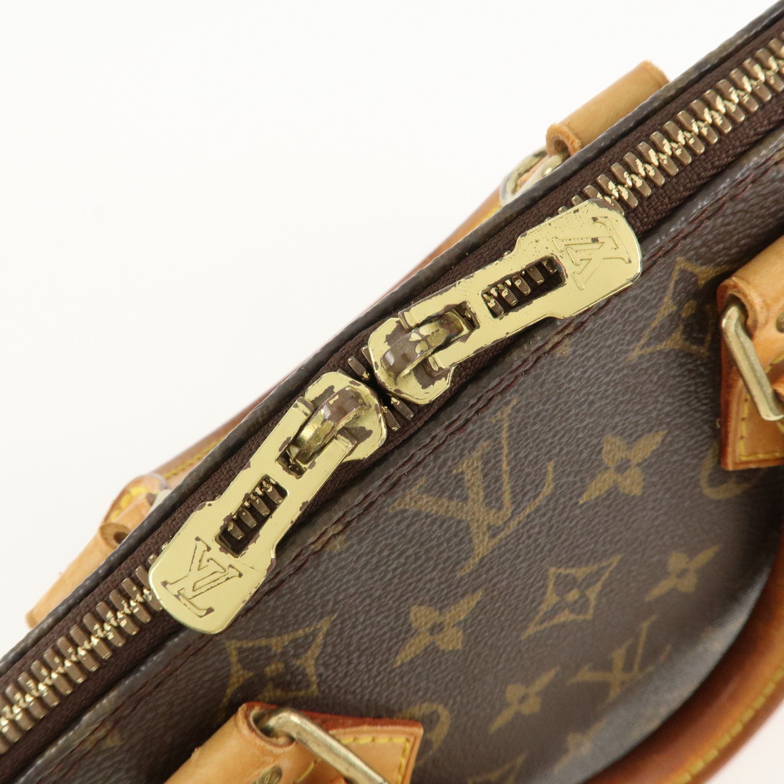 Louis Vuitton Monogram Alma Hand Bag Brown M51130 Used