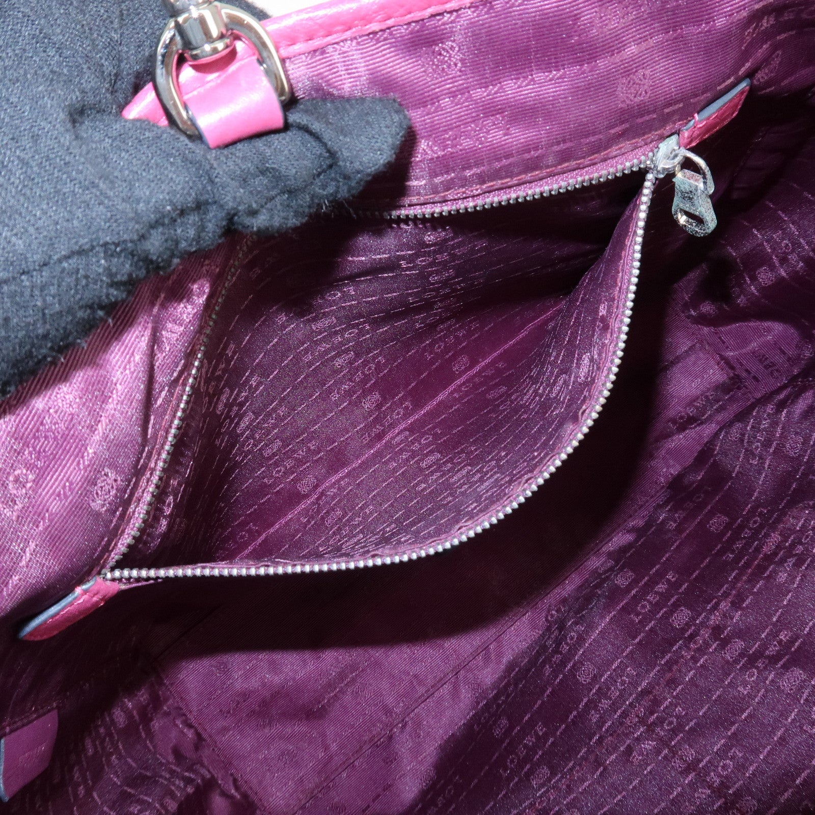 LOEWE Leather Tote Bag Hand Bag Shoulder Bag Medium Pink Used