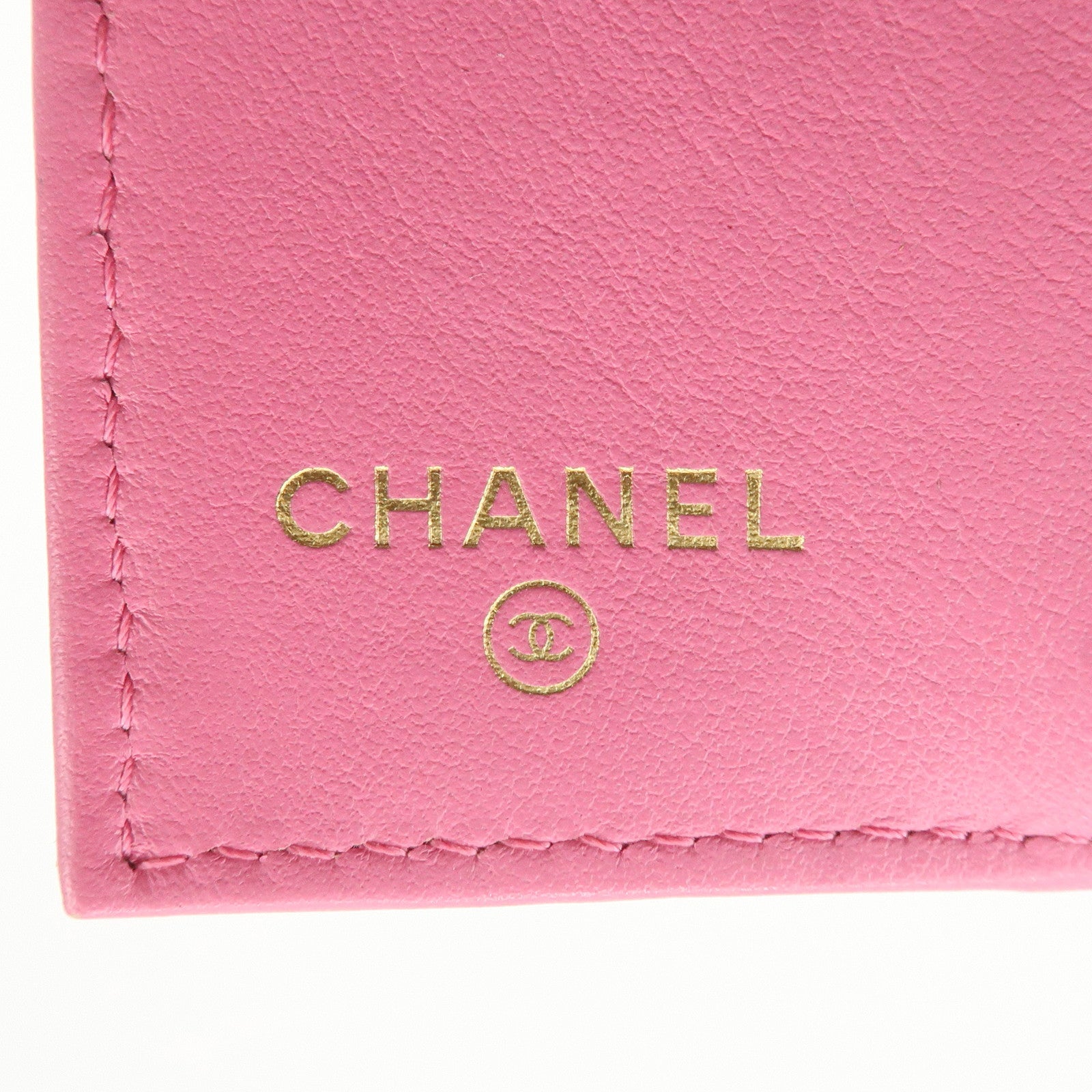 CHANEL Matelasse Caviar Skin Tri-Fold Wallet Pink A84401 Used