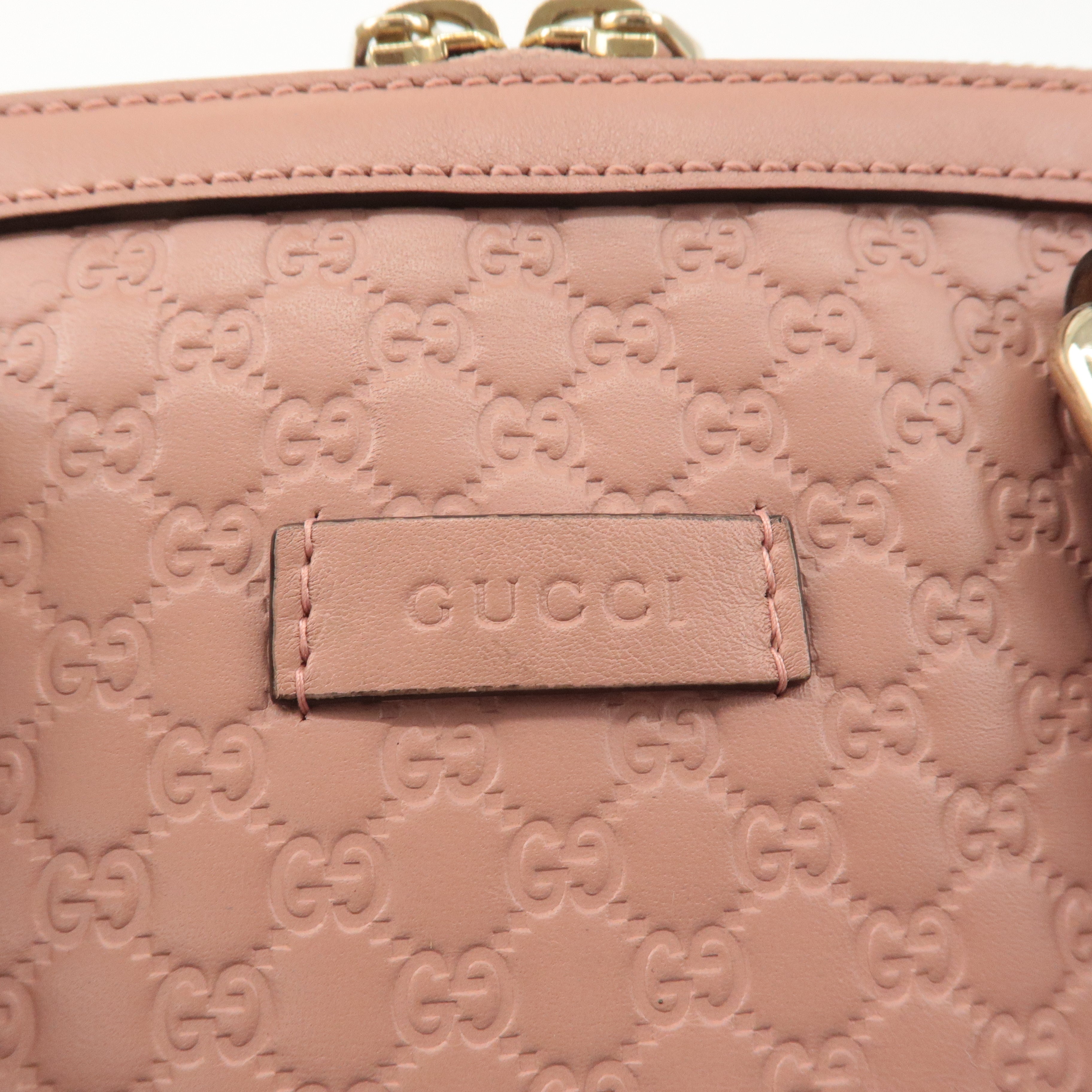 GUCCI Micro Guccissima Leather 2Way Shoulder Hand Bag Pink 449654