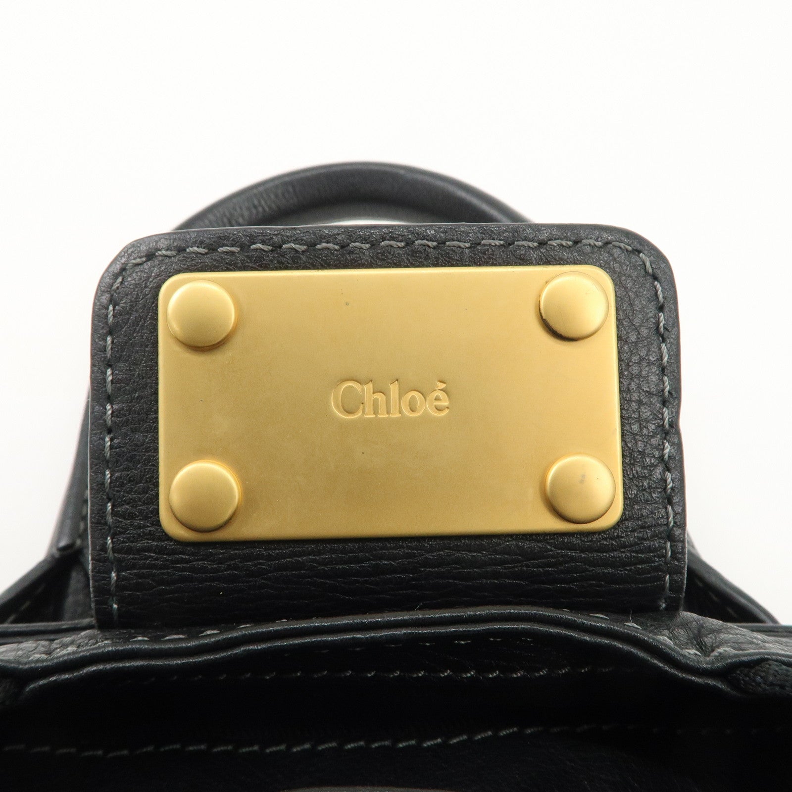 Chloe Paddington Leather Mini Hand Bag Black Used