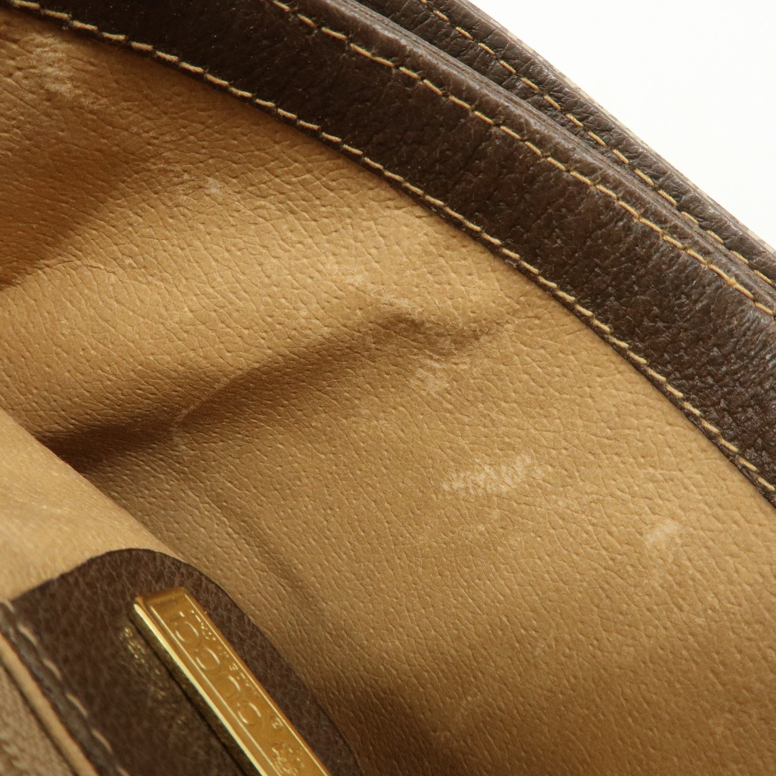 GUCCI Old Gucci GG Plus Leather Shoulder Bag 007.56.0087 Used