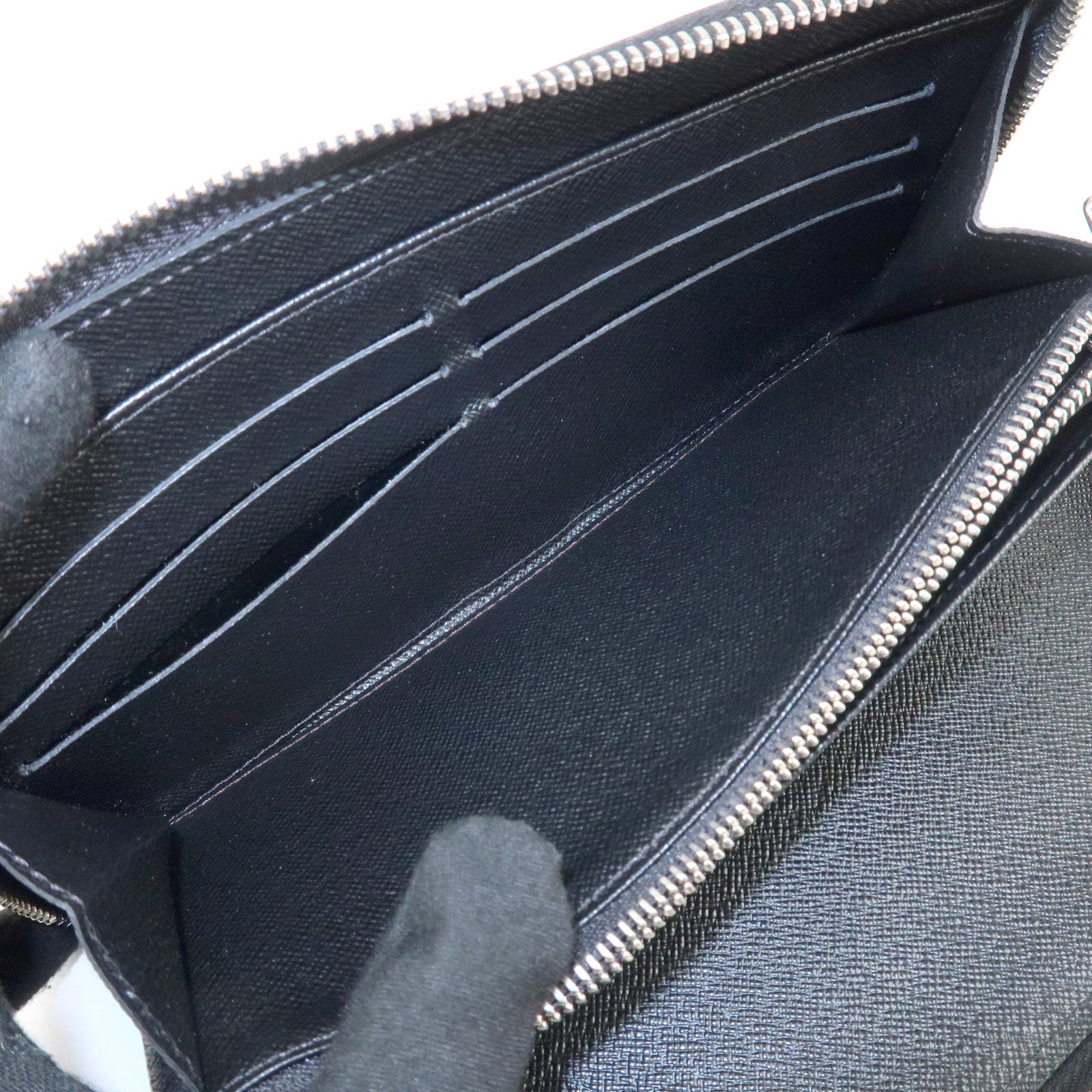 Louis Vuitton Epi Zippy Organizer Wallet Black Noir M63852 Used