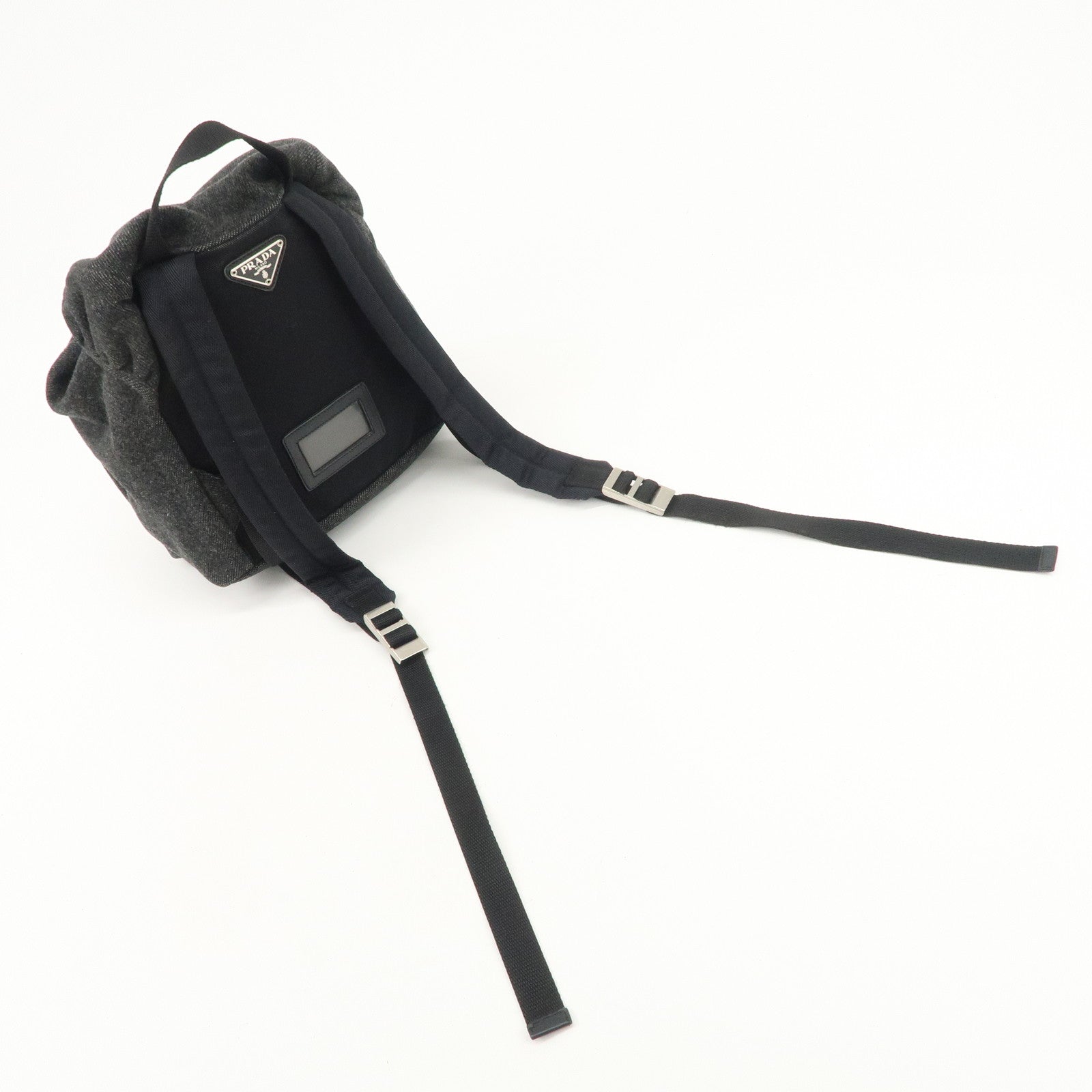 PRADA Triangle Logo Wool Mini Backpack Racksuck Gray V203