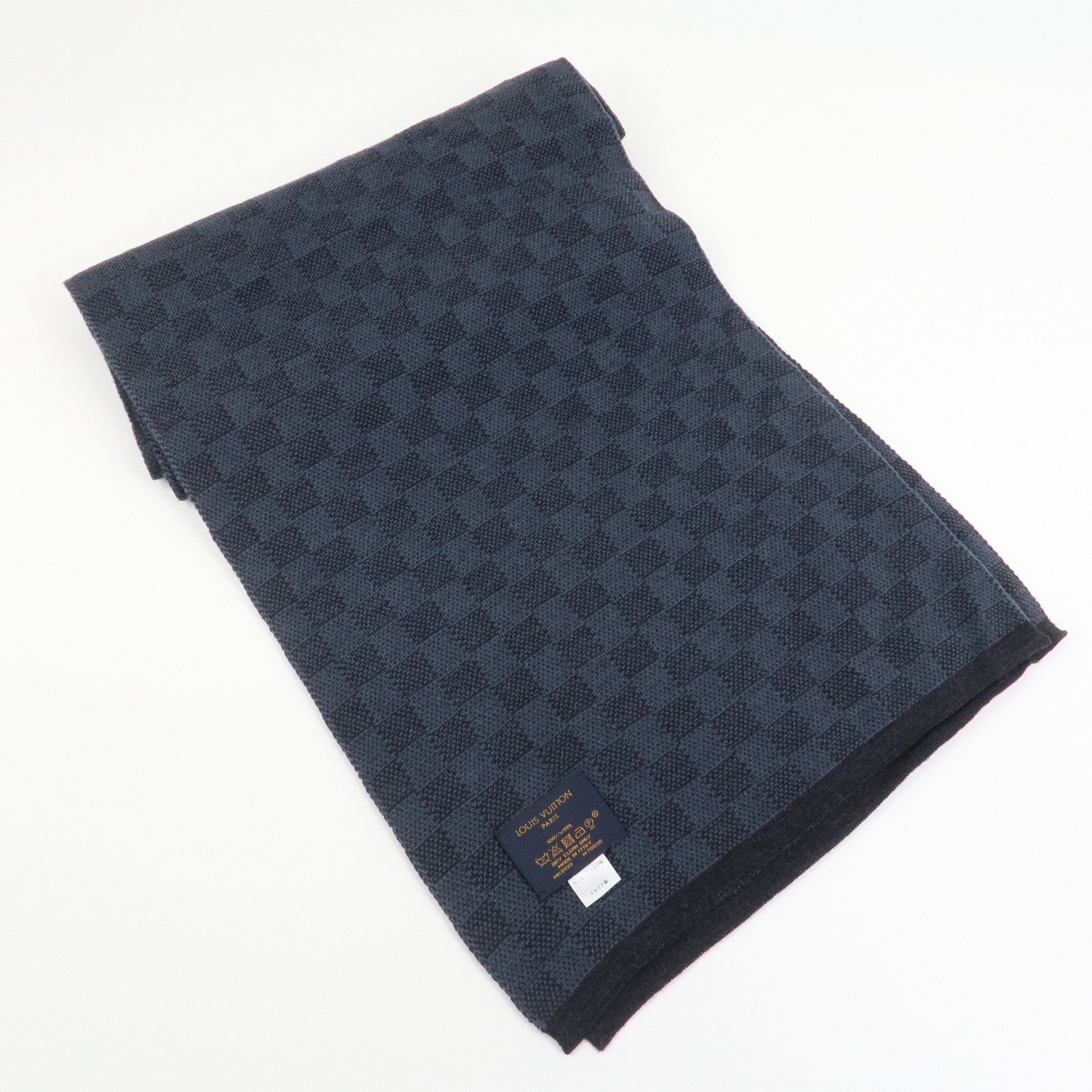 Louis Vuitton Damier Echarpe Petite Wool Scarf Cobalt M70030