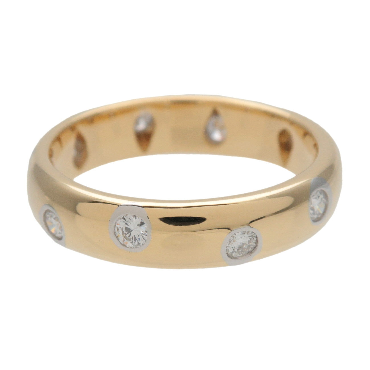 Tiffany&Co Dots Ring K18 750YG Yellow Gold Platinum Diamond US4.5
