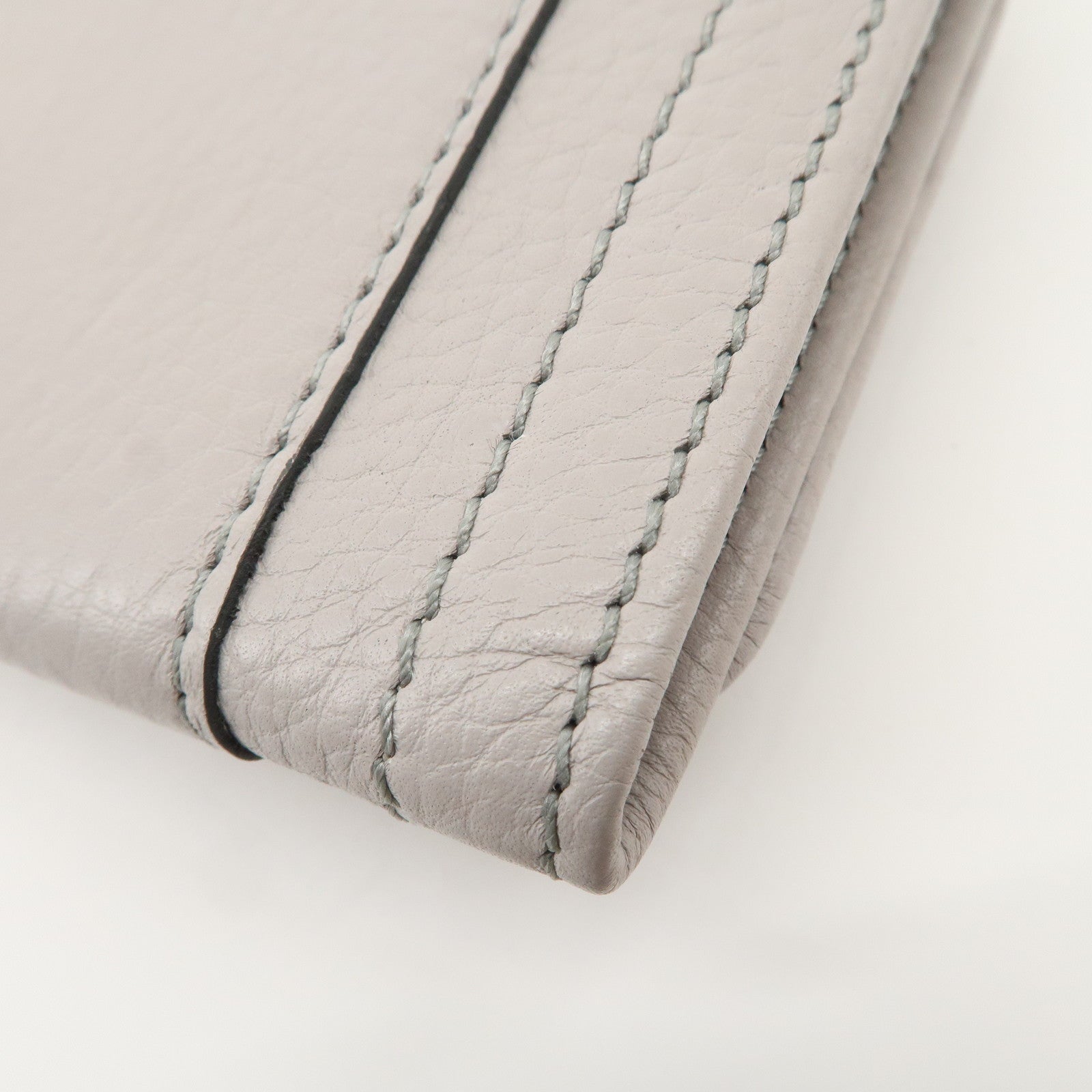 Chloe Paddington Leather Bi-fold Long Wallet Gray Used