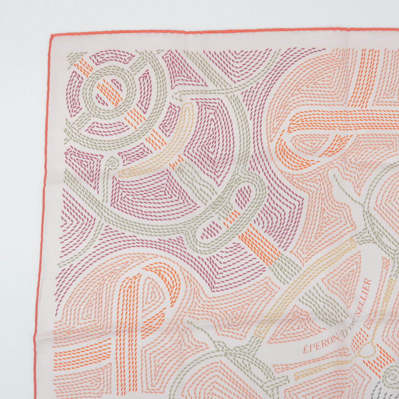 HERMES Carre 70 Silk 100% Set of 2 Scarves Red Pink