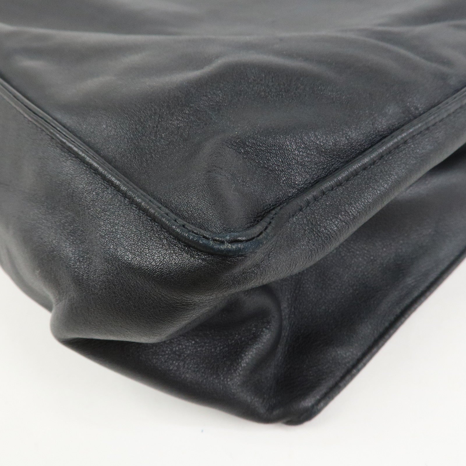 CHANEL COCO Mark Calf Leather Tote Bag Shoulder Bag Black