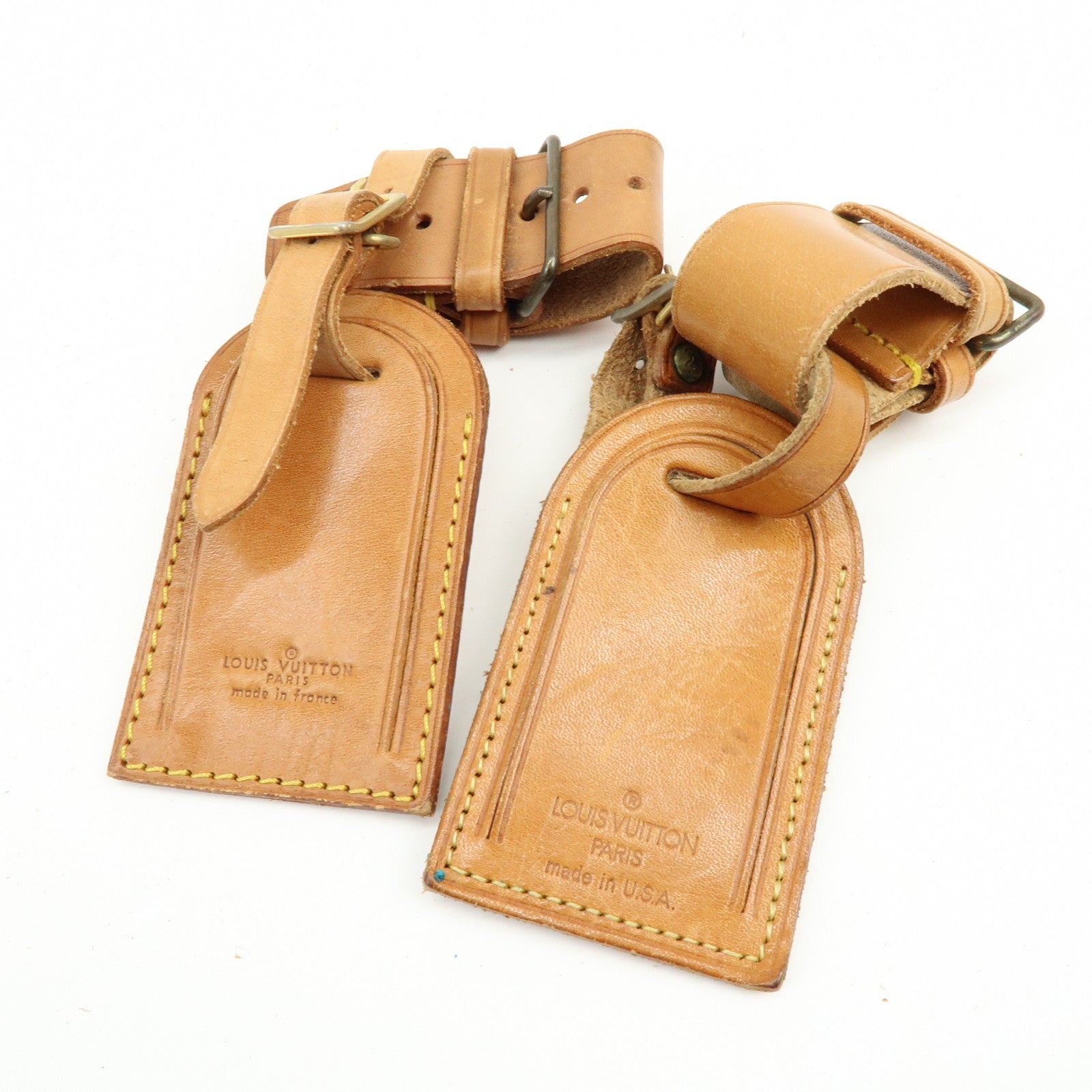 Louis Vuitton Set of 10 Leather Name Tag & Poignet Natural