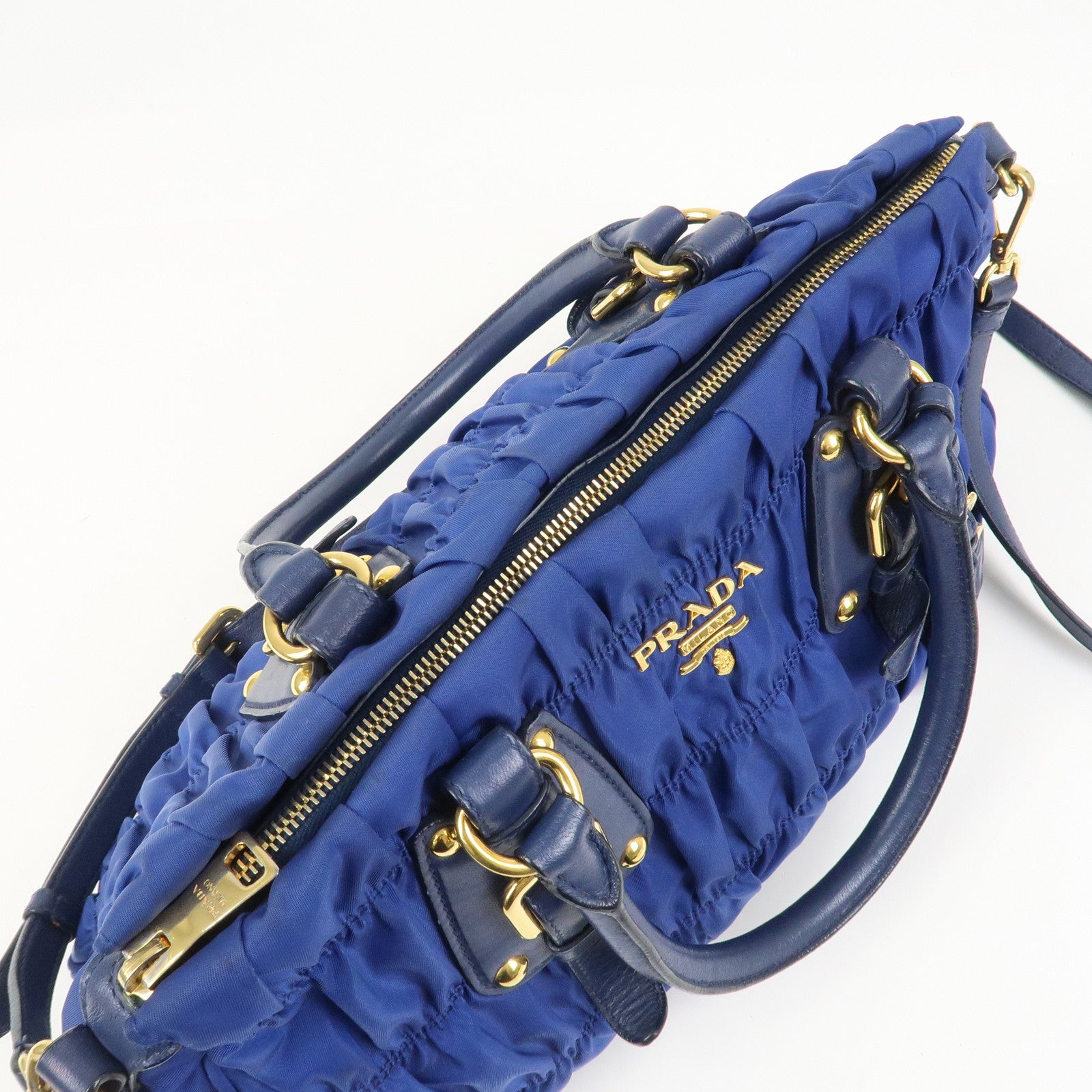PRADA Logo Nylon Leather 2Way Bag Hand Bag Shoulder Bag BN 1407