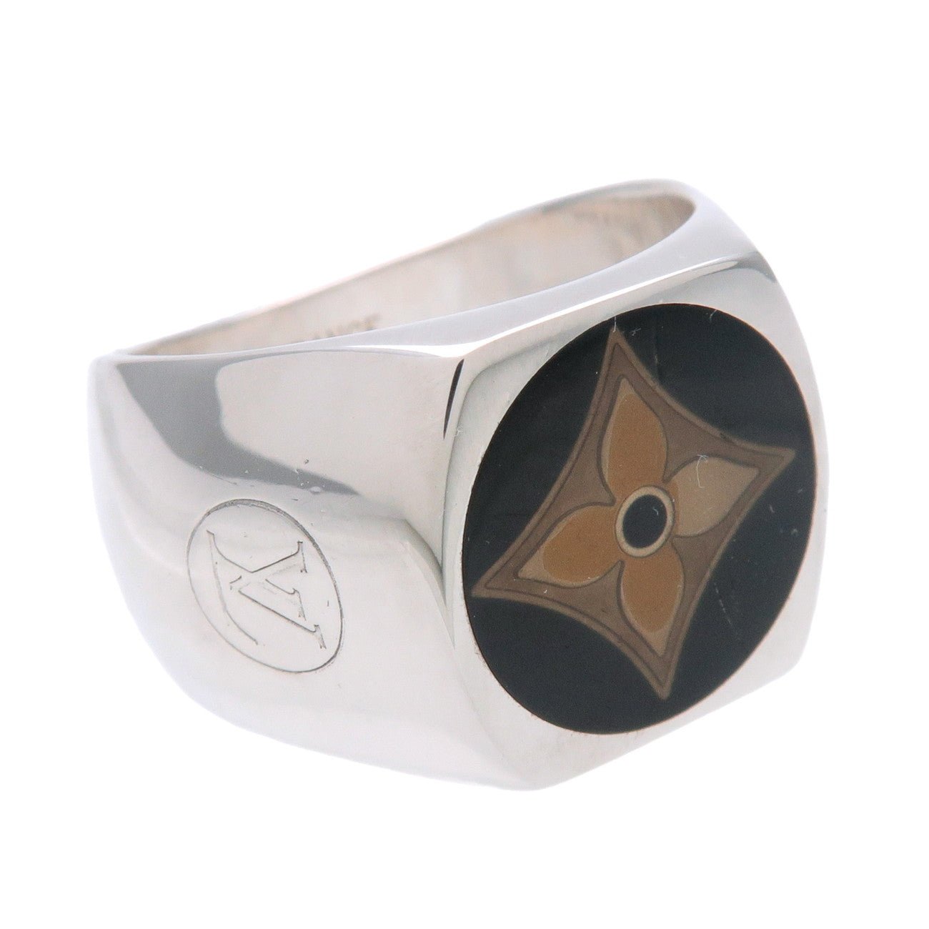 Louis Vuitton Bague Fluer de Monogram Ring M Silver M65496 US9.5