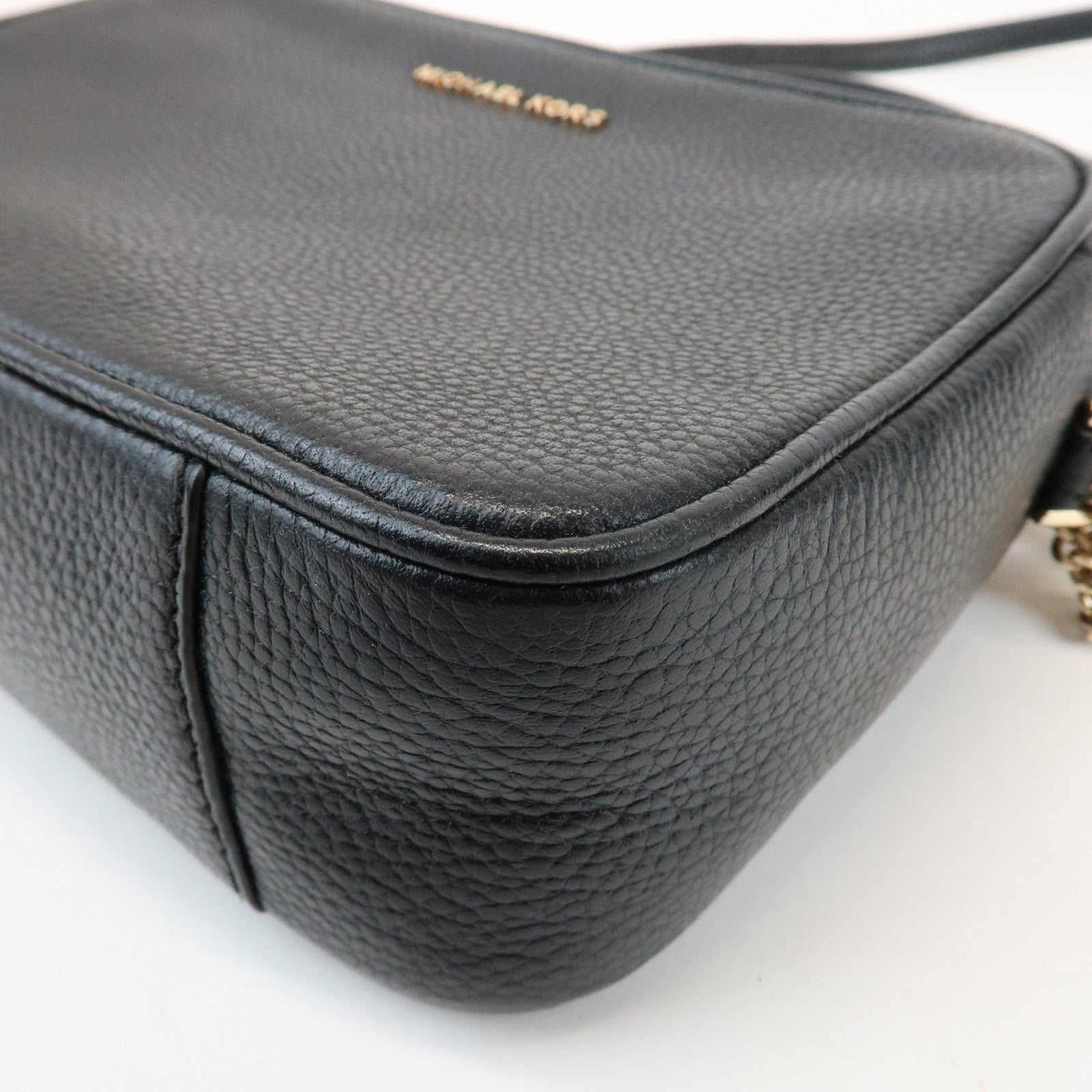 MICHAEL KORS Logo Leather Shoulder Bag Crossbody Bag Black