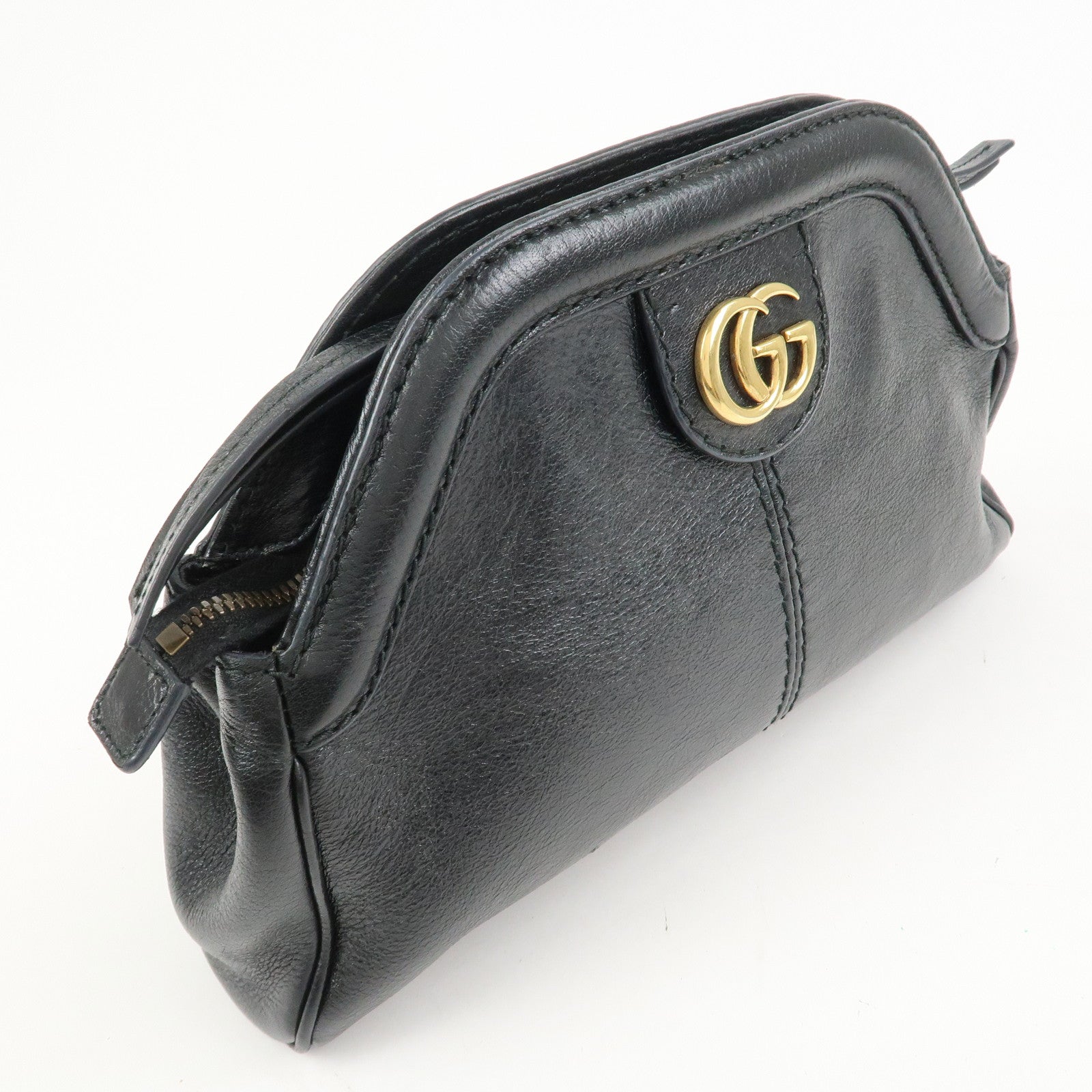 GUCCI Animalier Liber Small Cat Head Shoulder Bag Black 524620