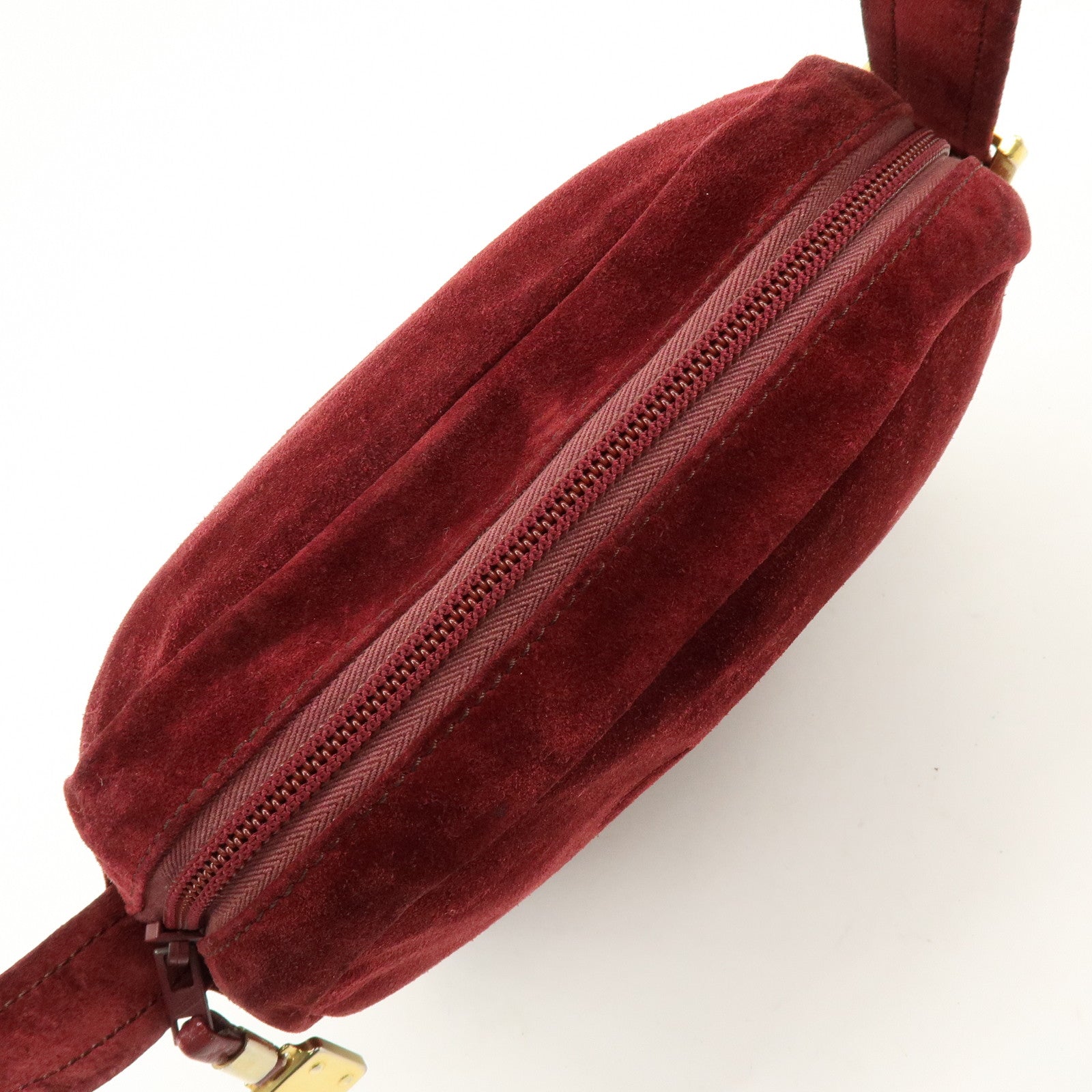 LOEWE Anagram Suede Shoulder Bag Crossbody Bag Bordeaux