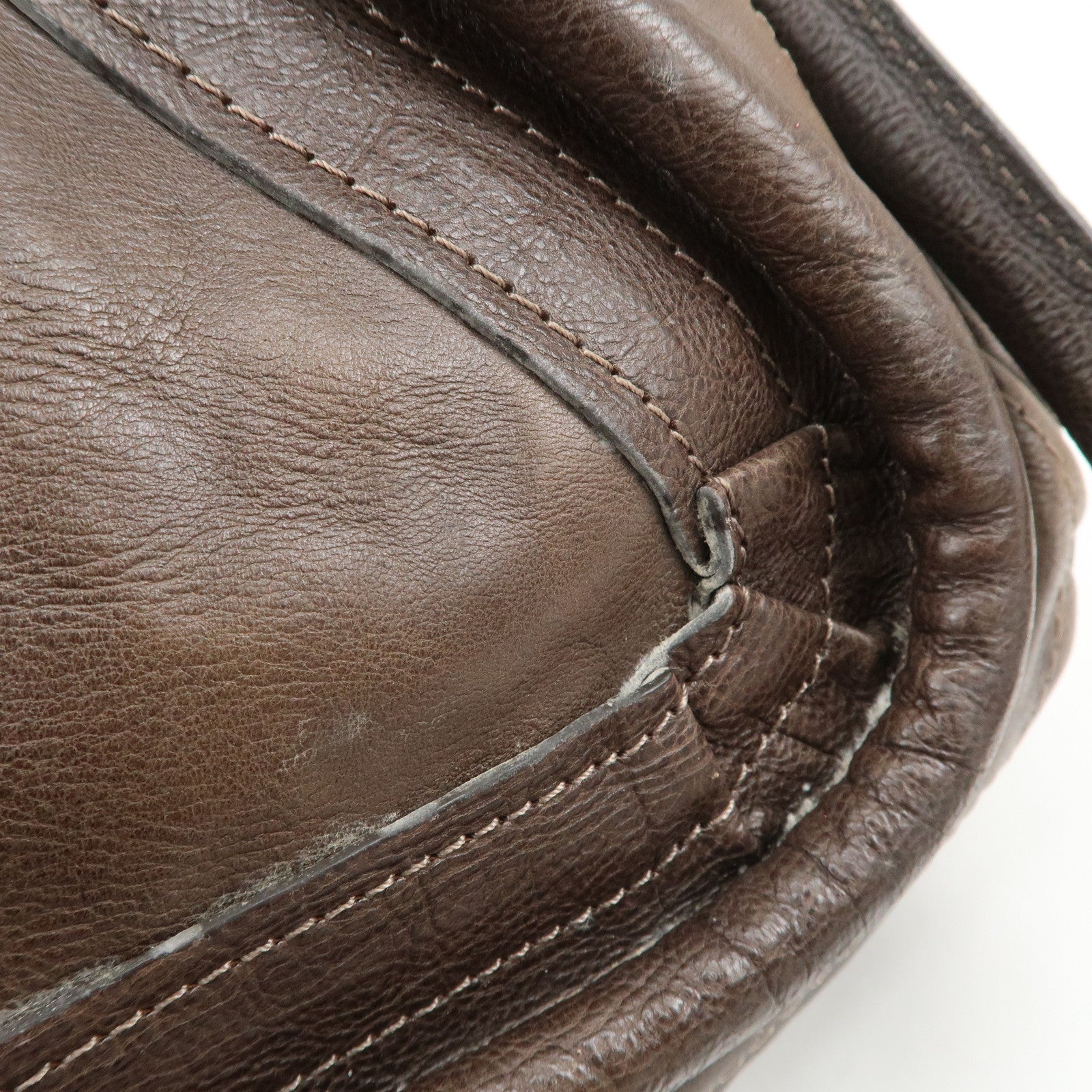 Chloe Paraty Leather 2Way Bag Hand Bag Shoulder Bag Dark Brown