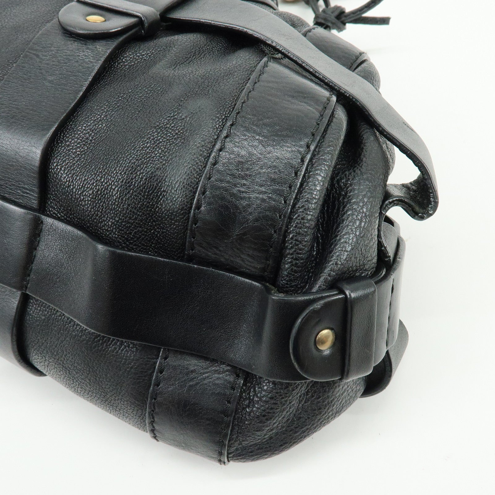 Chloe Kerala  Leather Tote Bag Hand Bag Horseshoe Charm Black