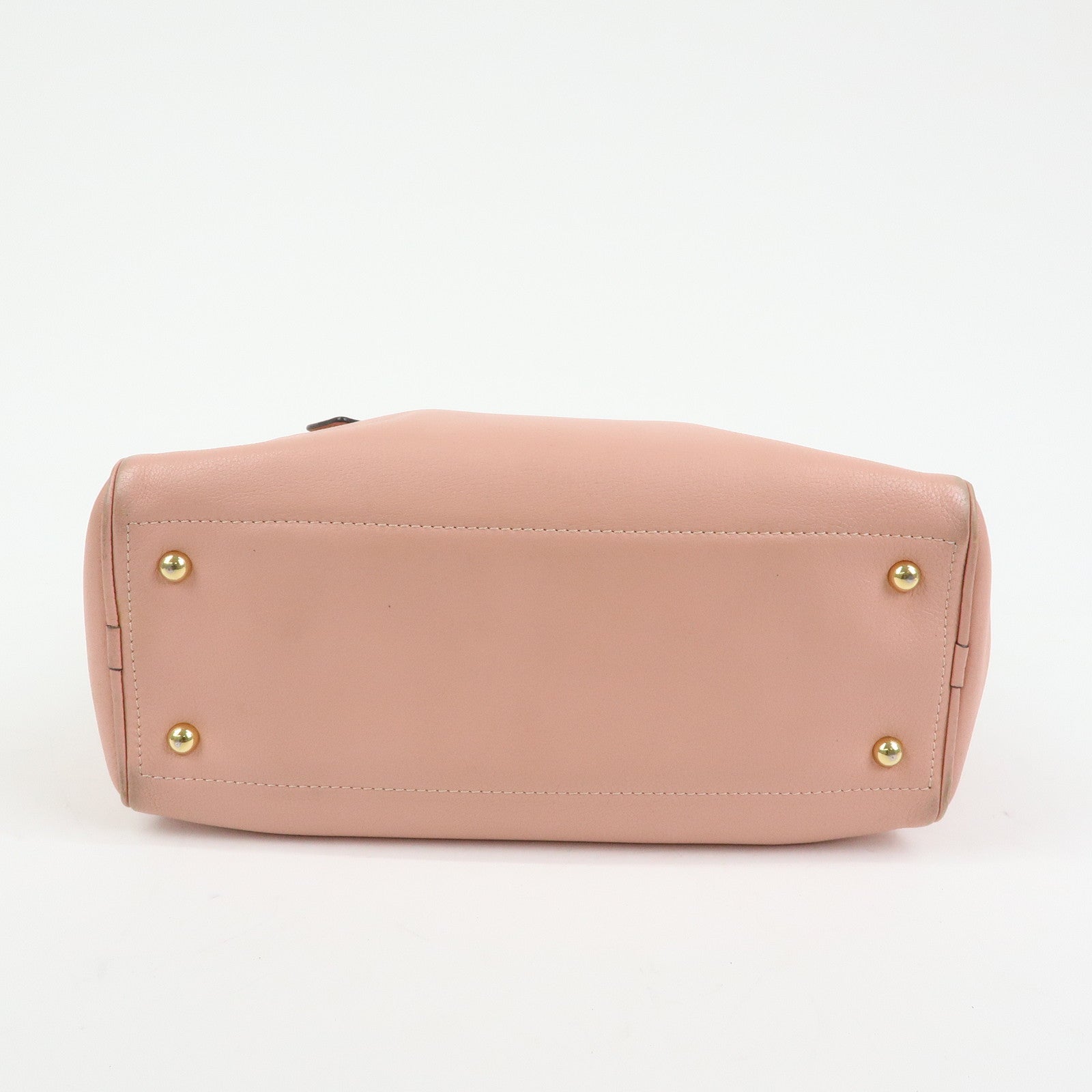LOEWE Heritage Logo Leather Boston Bag Shoulder Bag Pink
