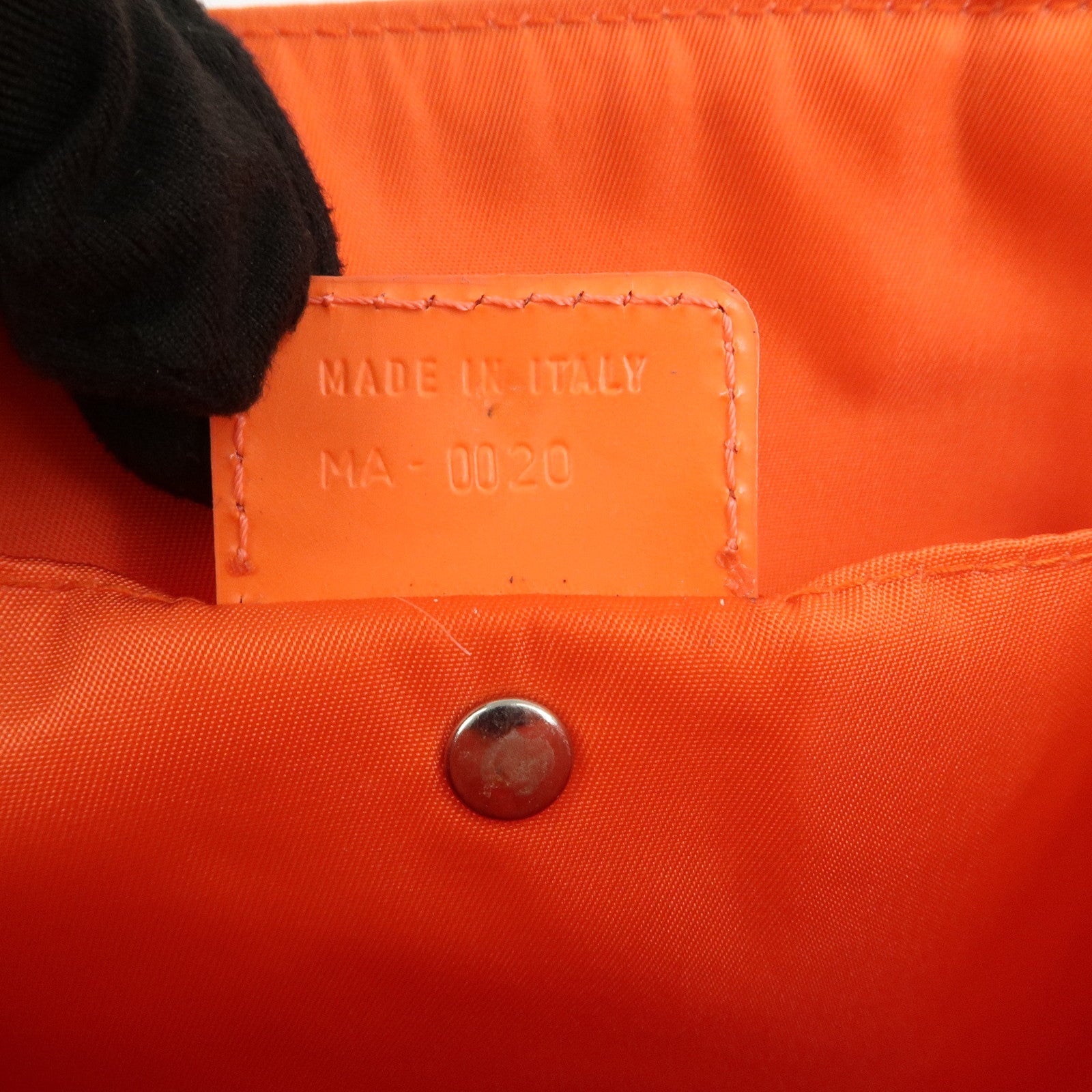Christian Dior Malice Pearl Logo Nylon Hand Bag Pink Orange