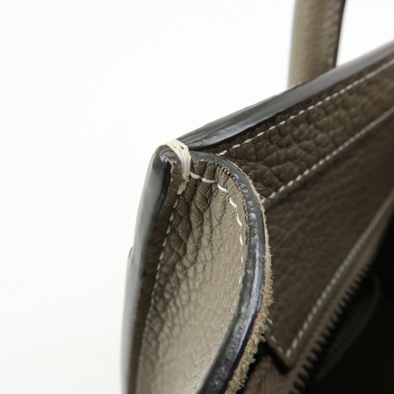 CELINE Luggage Micro Shopper Calf Leather Hand Bag Gray